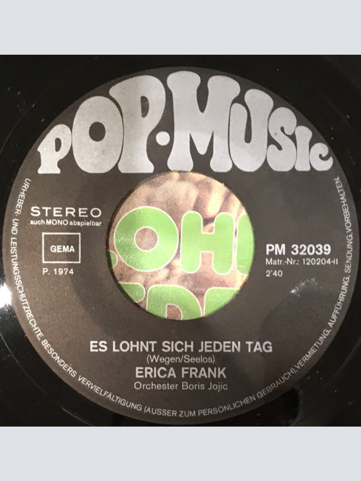 Vinyl / Erica Frank - Es Lohnt Sich Jeden Tag / So Weit kann Dein Zug Nicht Fahren