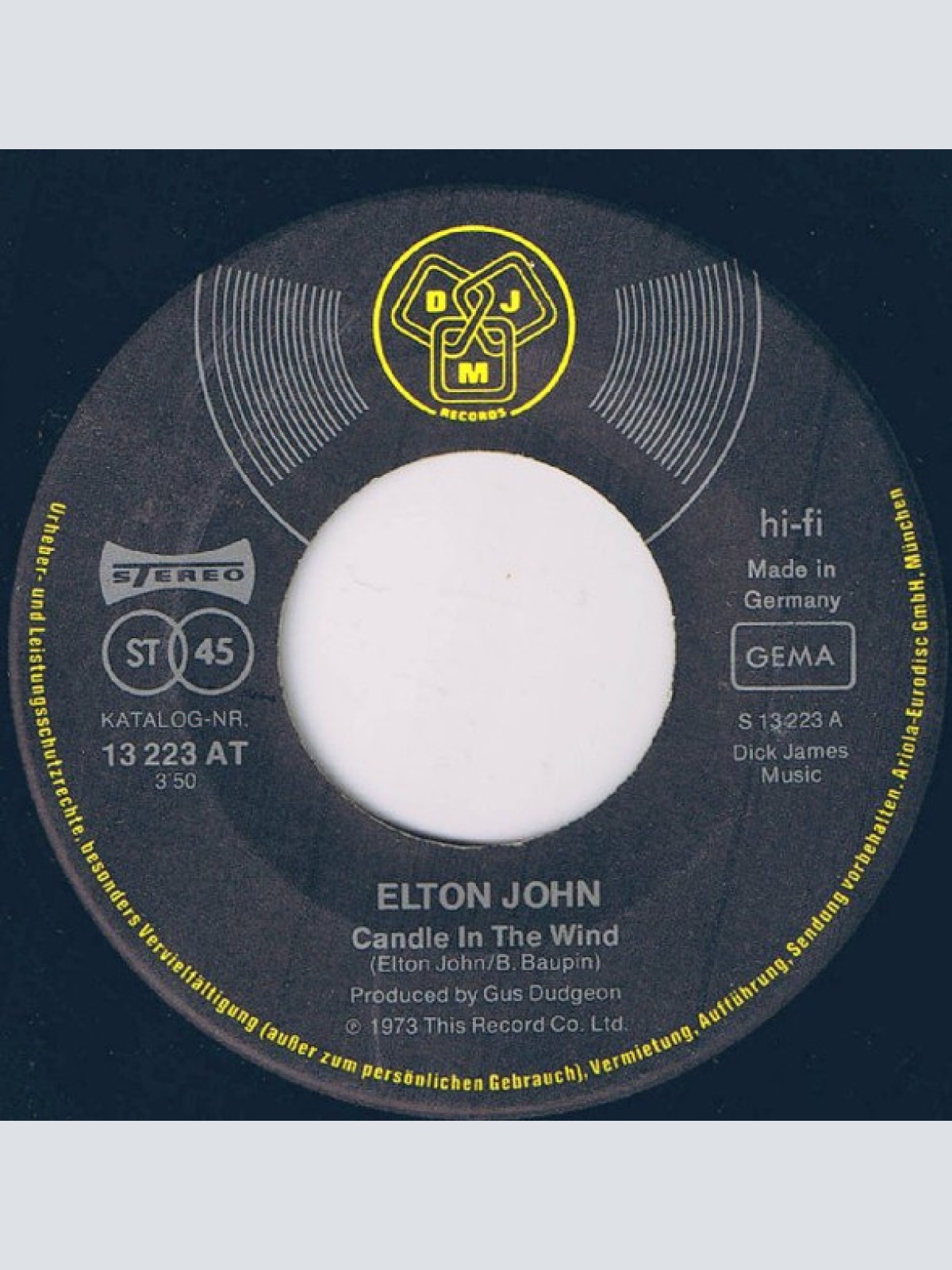 Vinyl / Elton John - Candle In The Wind / Benny And The Jets
