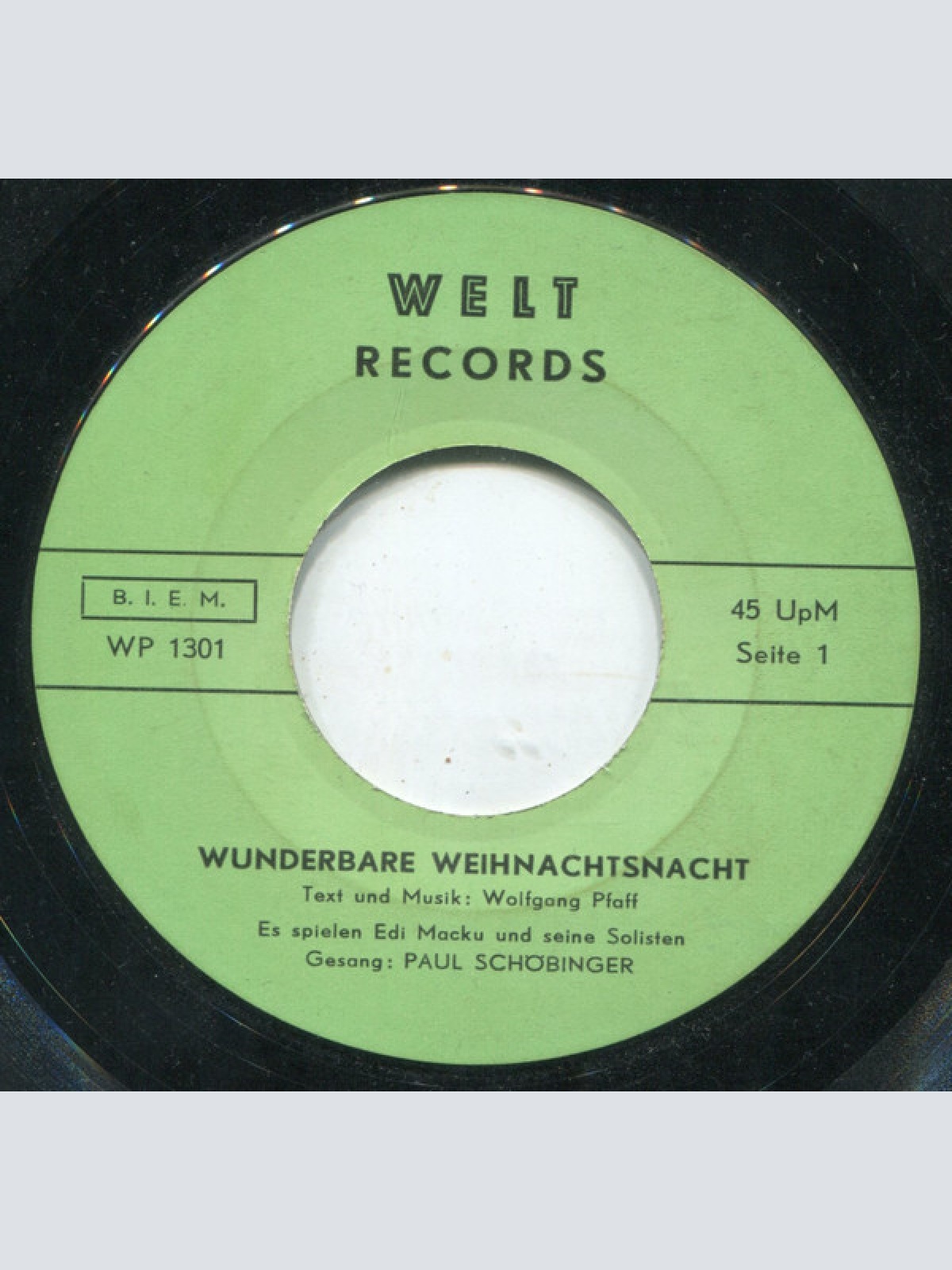 Vinyl / Paul Schöbinger - Wunderbare Weihnachtsnacht / Ave Maria