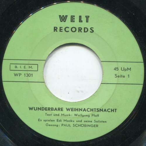 Vinyl / Paul Schöbinger - Wunderbare Weihnachtsnacht / Ave Maria