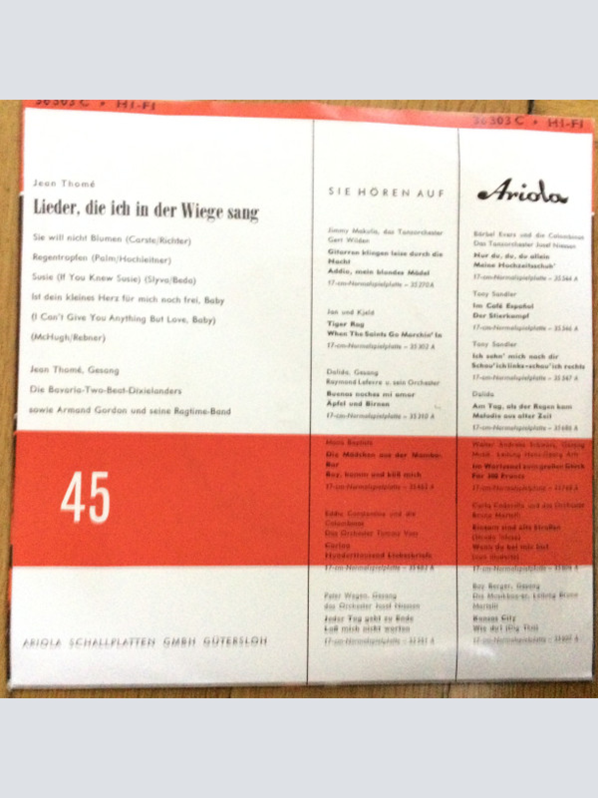 Vinyl / Jean Thomé - Lieder, Die Ich In Der Wiege Sang