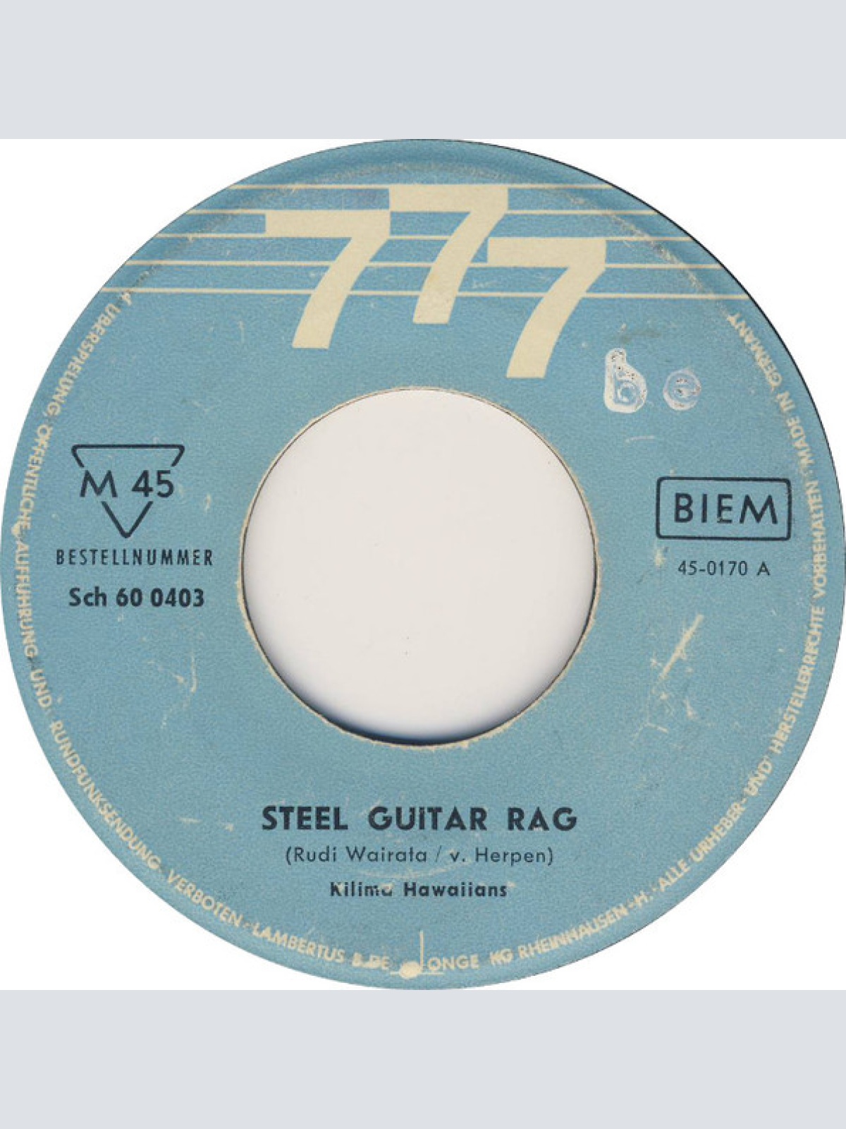 Vinyl / Kilima Hawaiians* - Steel Guitar Rag / Kilima Rag