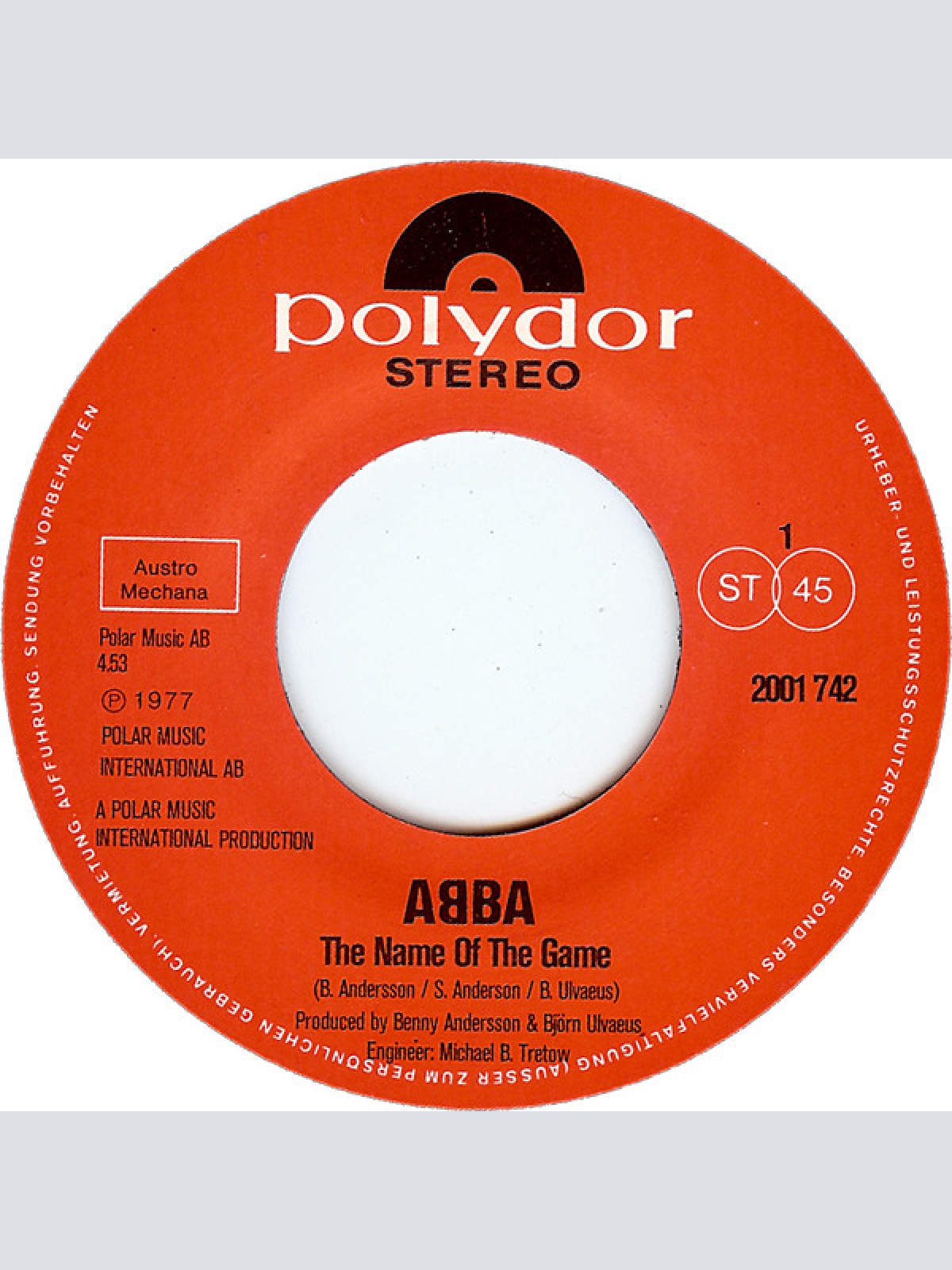 Vinyl / ABBA - The Name Of The Game / I Wonder (Departure)
