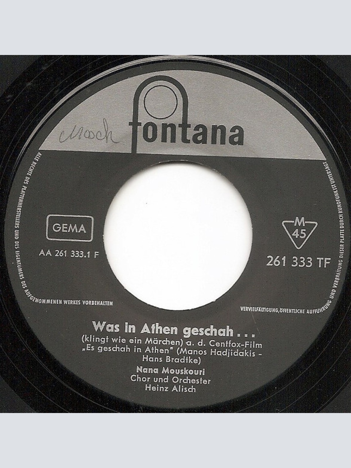 Vinyl / Nana Mouskouri - Was In Athen Geschah