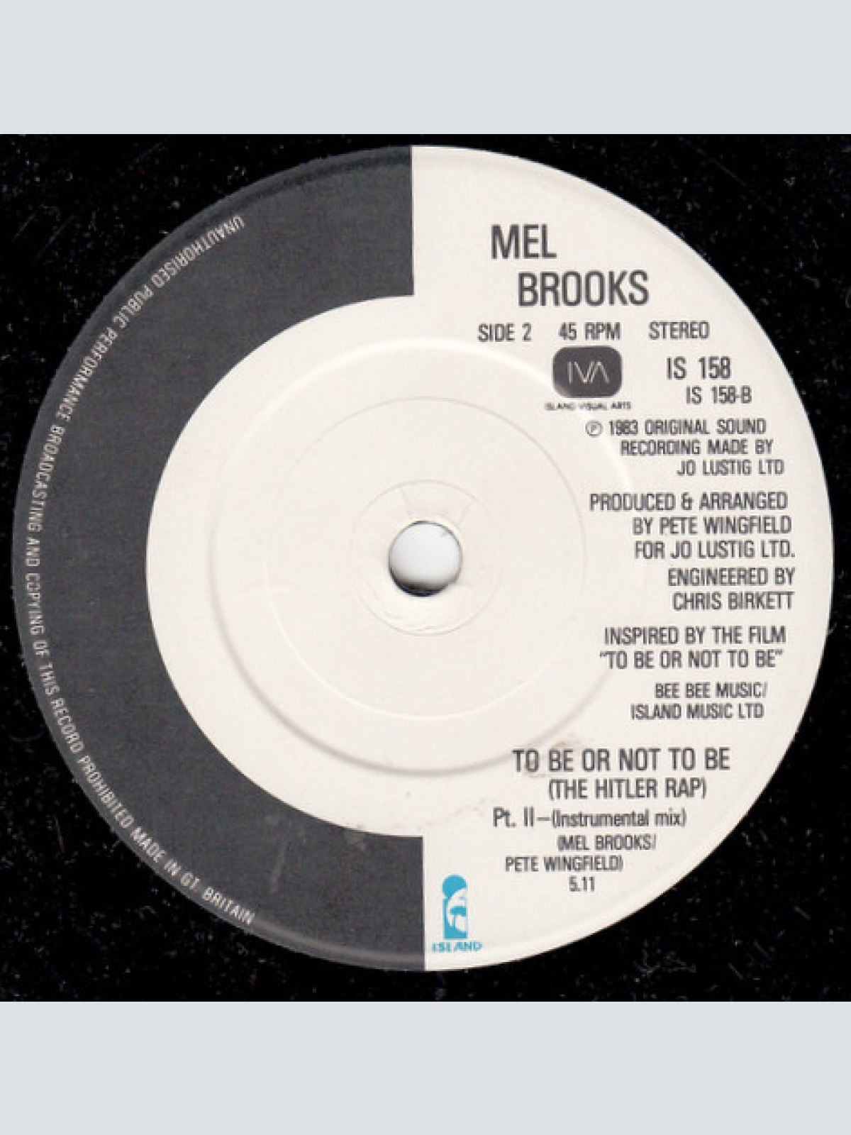 Vinyl / Mel Brooks - To Be Or Not To Be (The Hitler Rap)