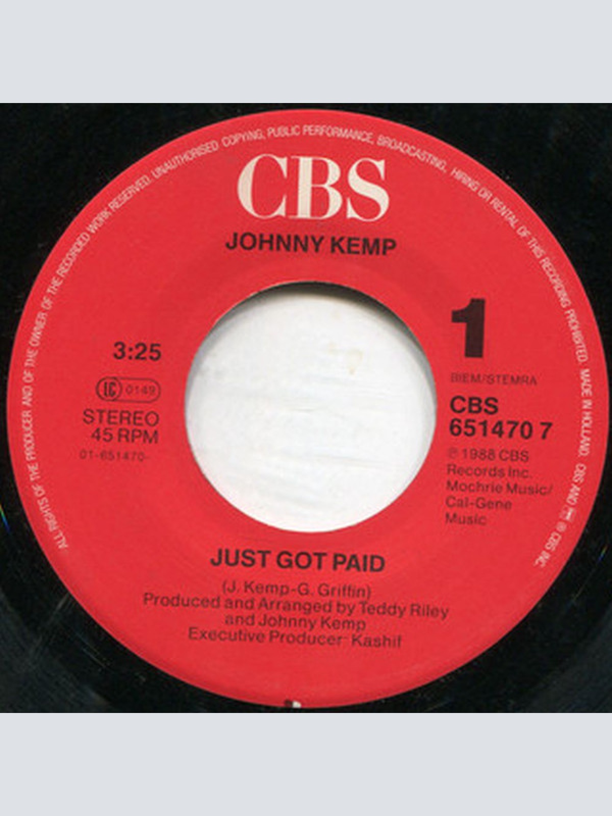 Vinyl / Johnny Kemp - Just Got Paid