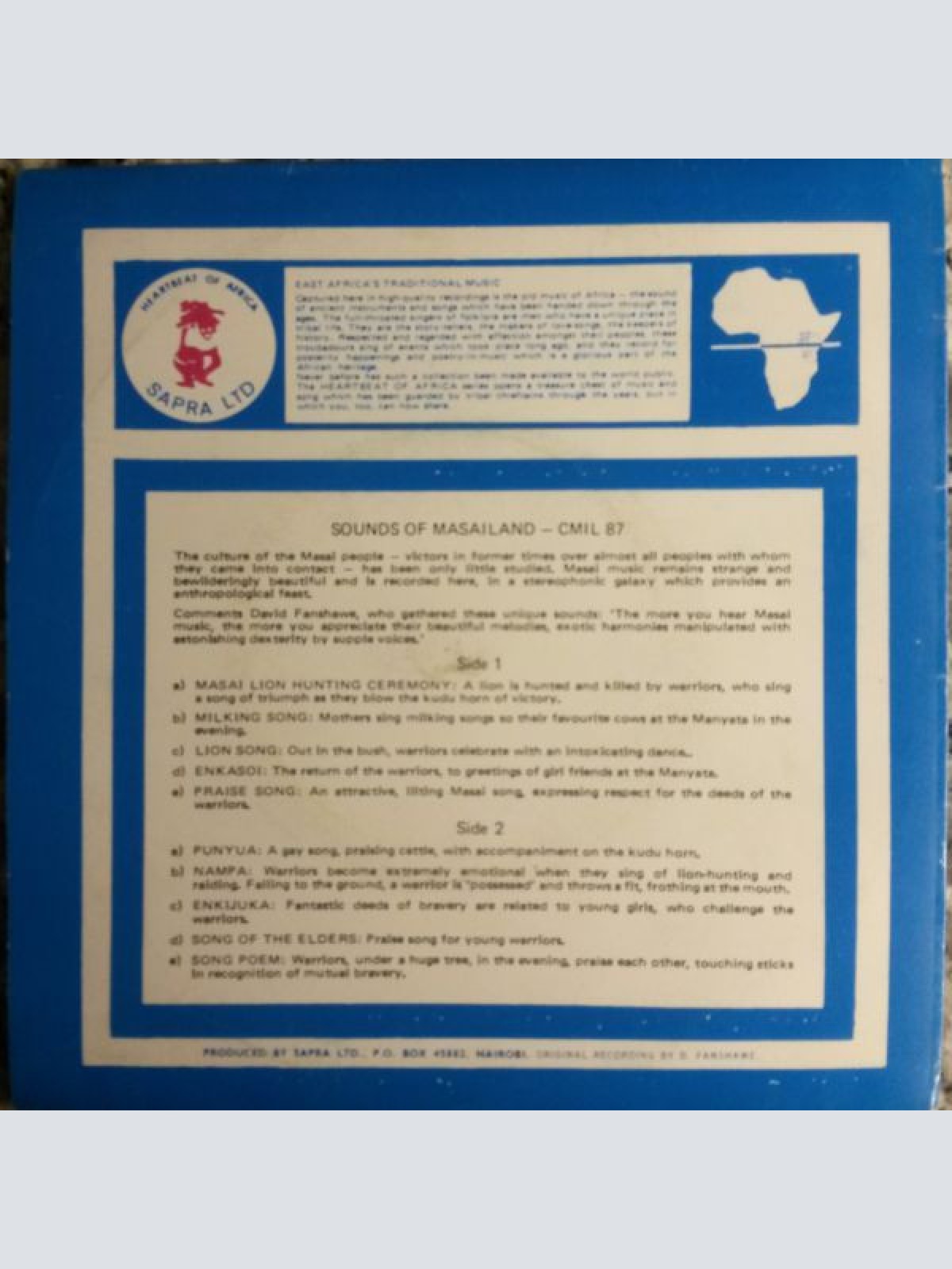 Vinyl / Unknown Artist - Sounds Of Masailand