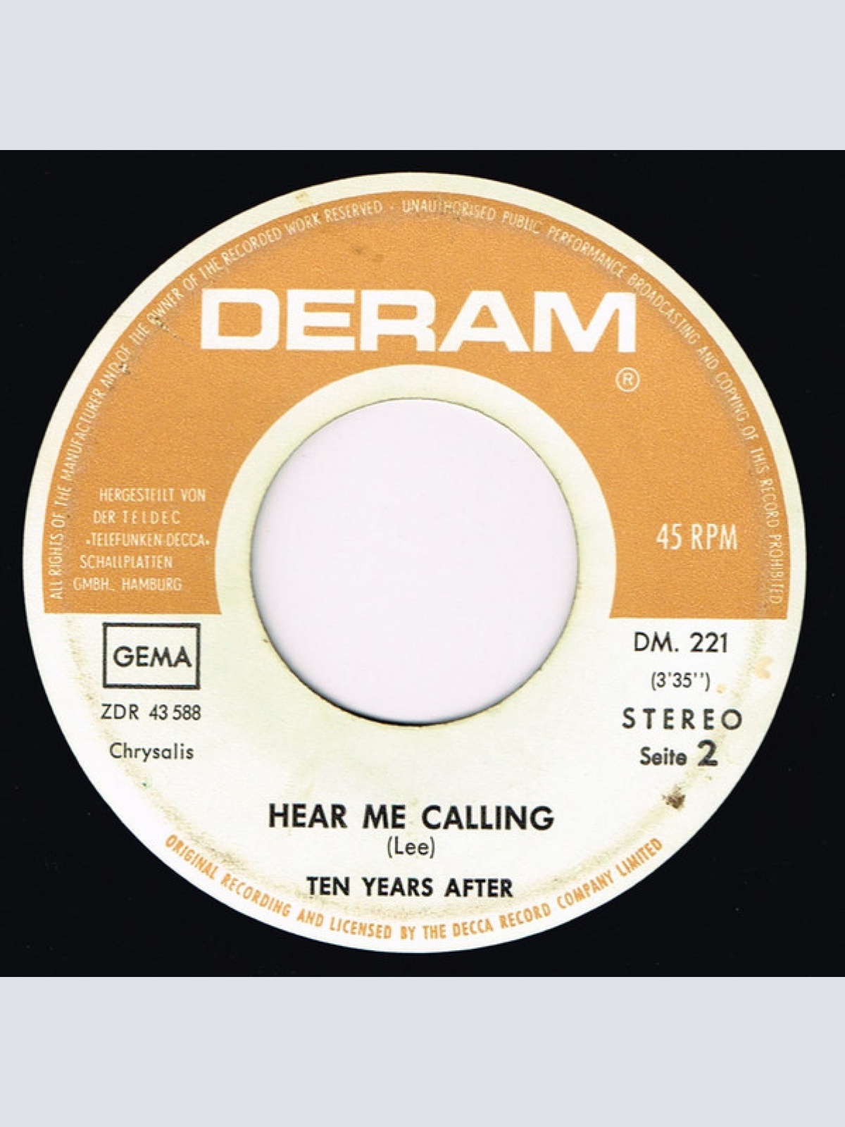Vinyl / Ten Years After - I'm Going Home / Hear Me Calling