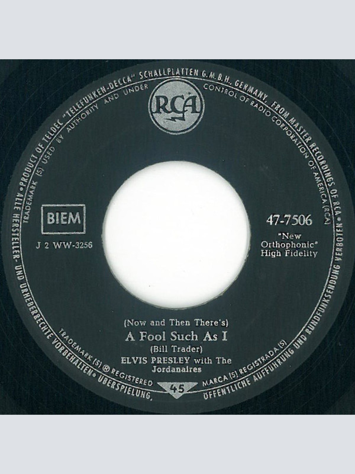 Vinyl / Elvis Presley With The Jordanaires - I Need Your Love Tonight