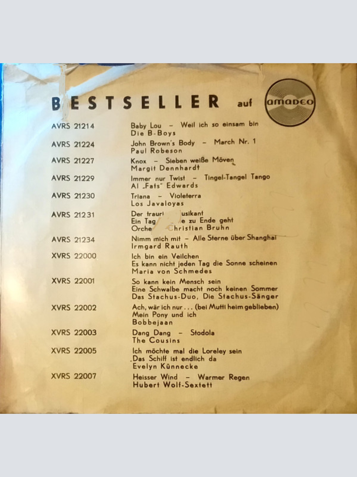 Vinyl / Hubert-Wolf-Sextett - Heisser Wind / Warmer Regen