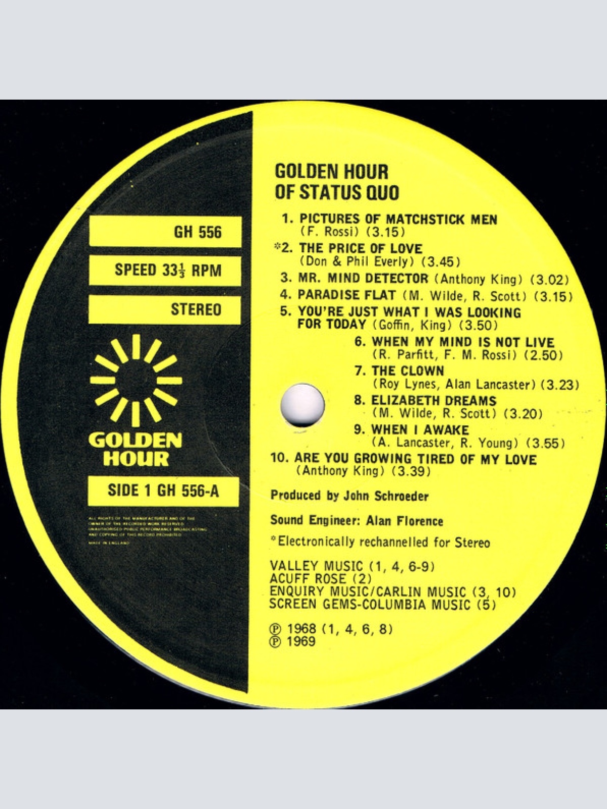 Vinyl / Status Quo - Golden Hour Of Status Quo