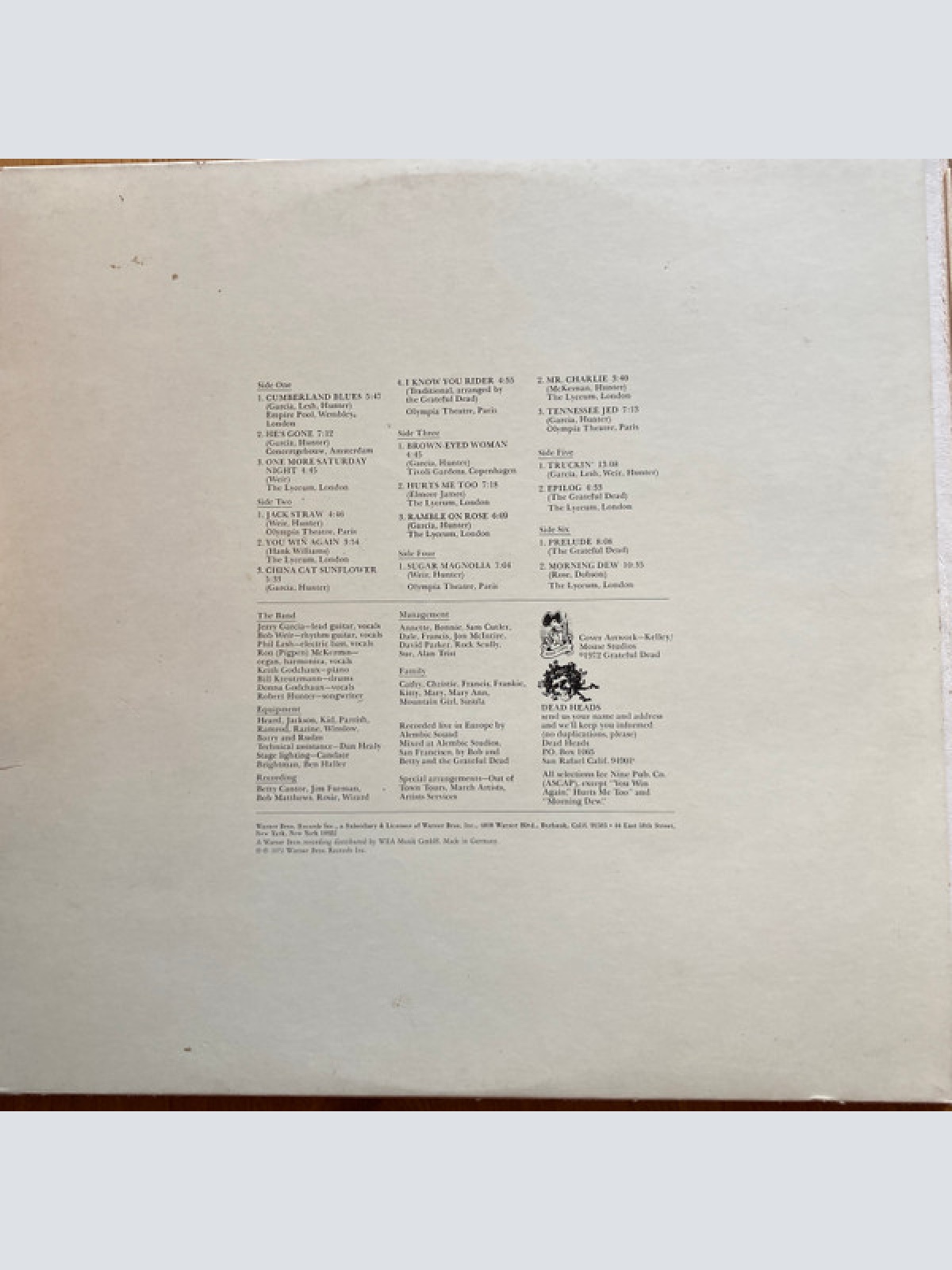 Vinyl / Grateful Dead* - Europe '72