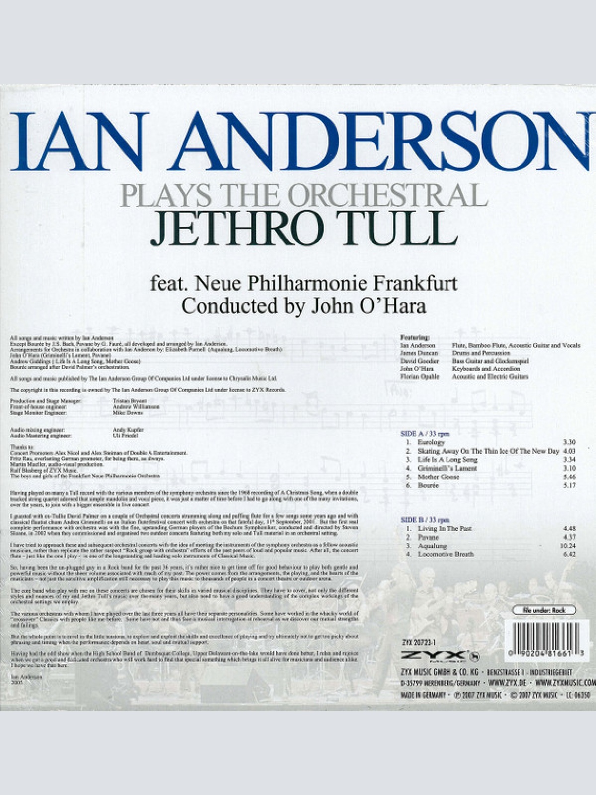 Vinyl / Ian Anderson - Plays The Orchestral Jethro Tull