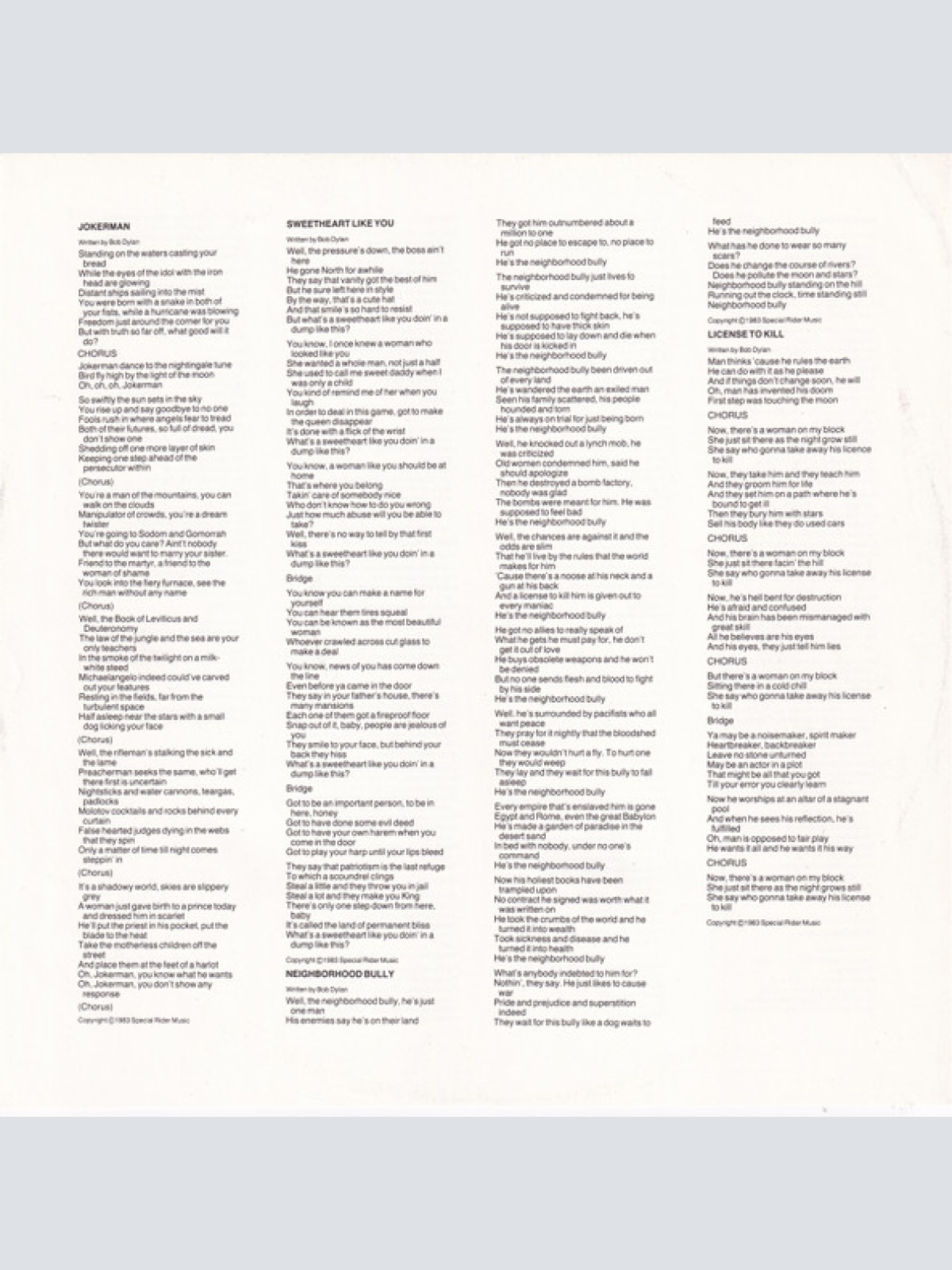 Vinyl / Bob Dylan - Infidels