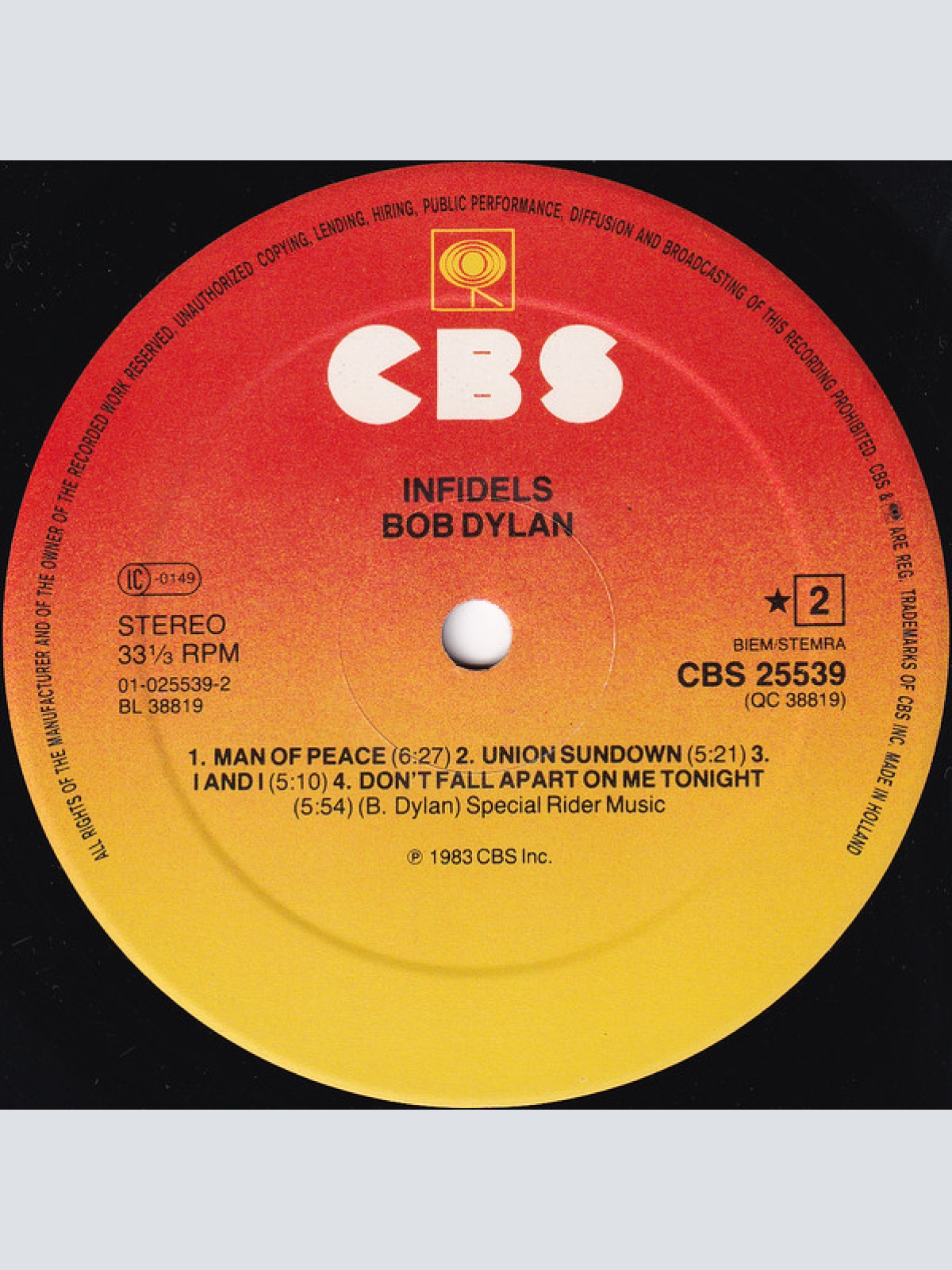 Vinyl / Bob Dylan - Infidels