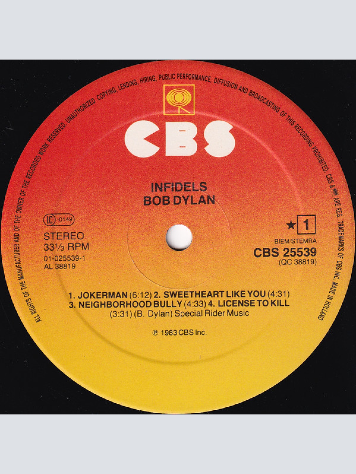 Vinyl / Bob Dylan - Infidels