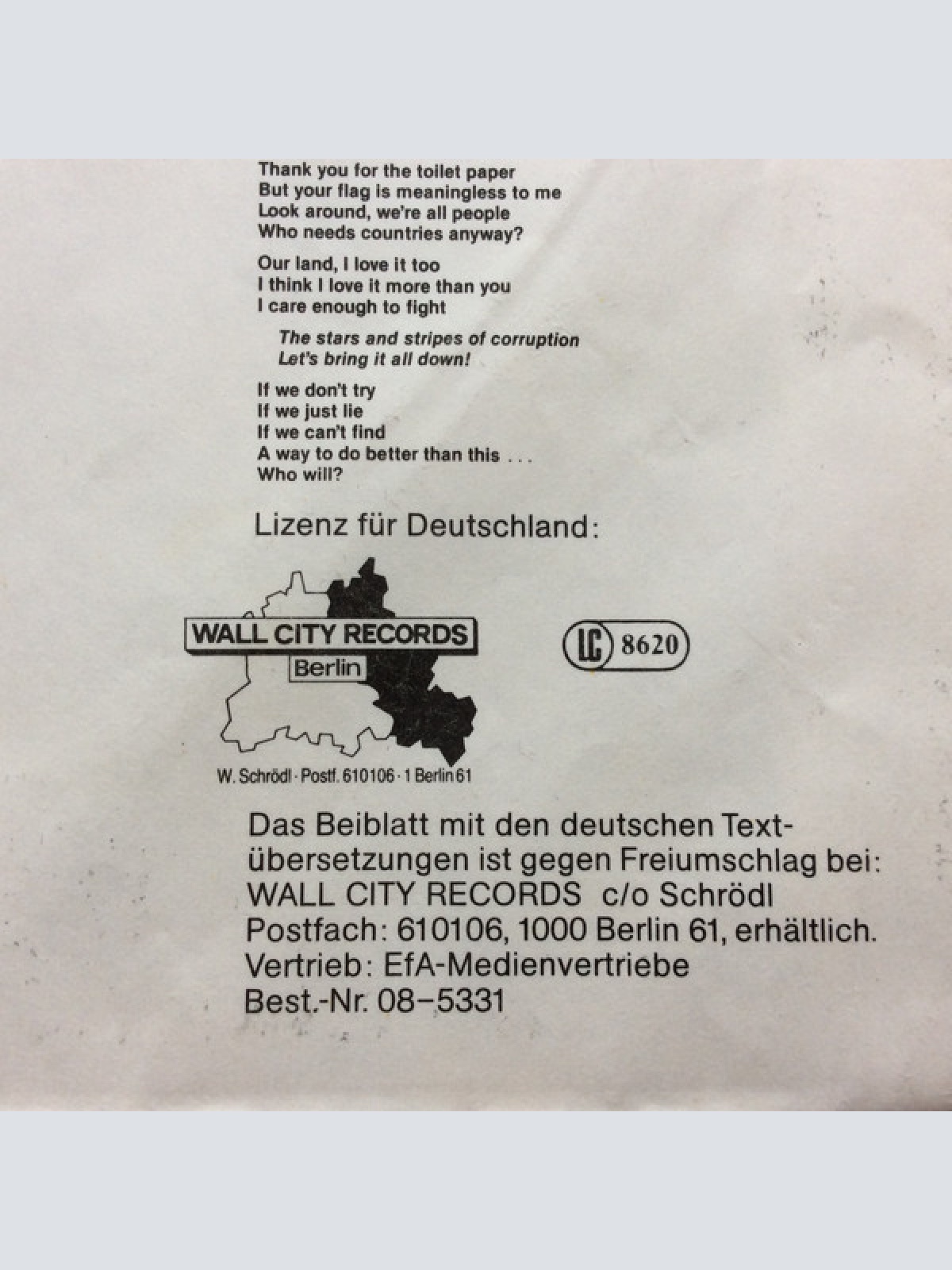 Vinyl / Dead Kennedys - Frankenchrist