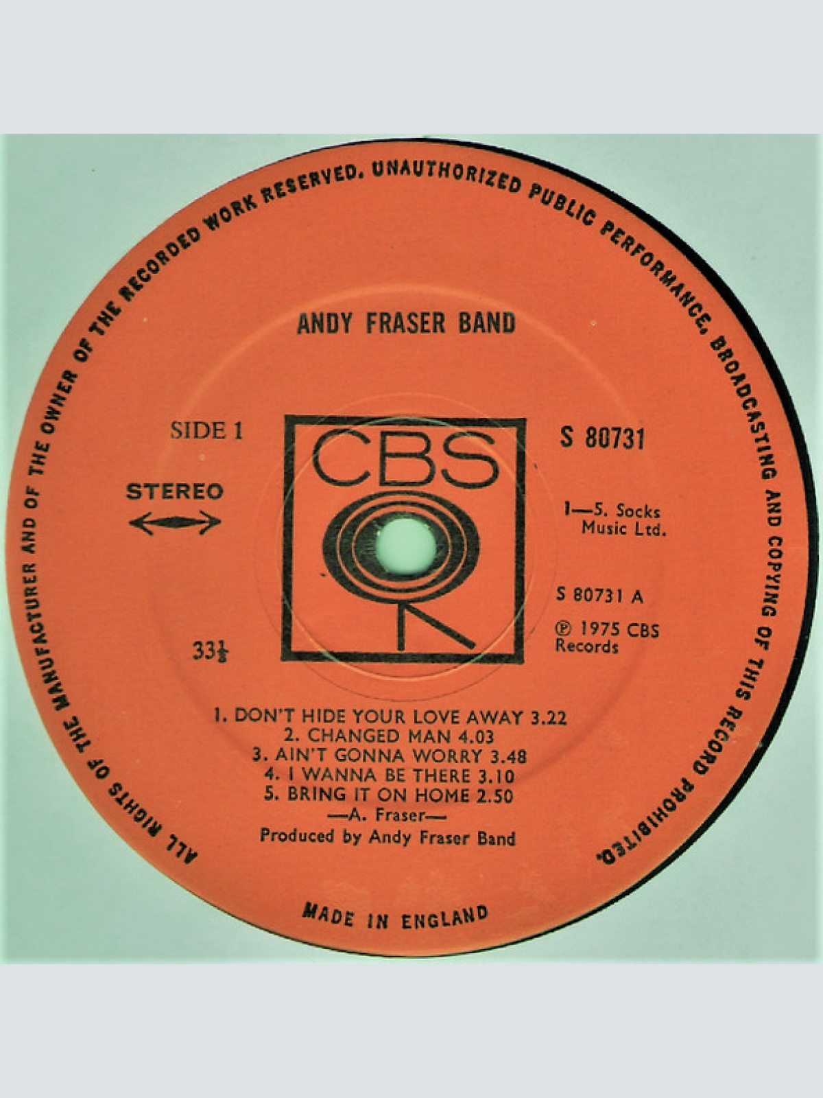 Vinyl / Andy Fraser Band - Andy Fraser Band