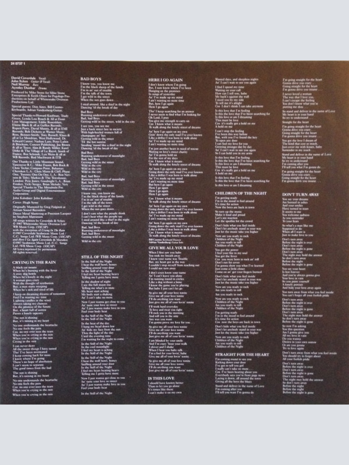 Vinyl / Whitesnake - 1987