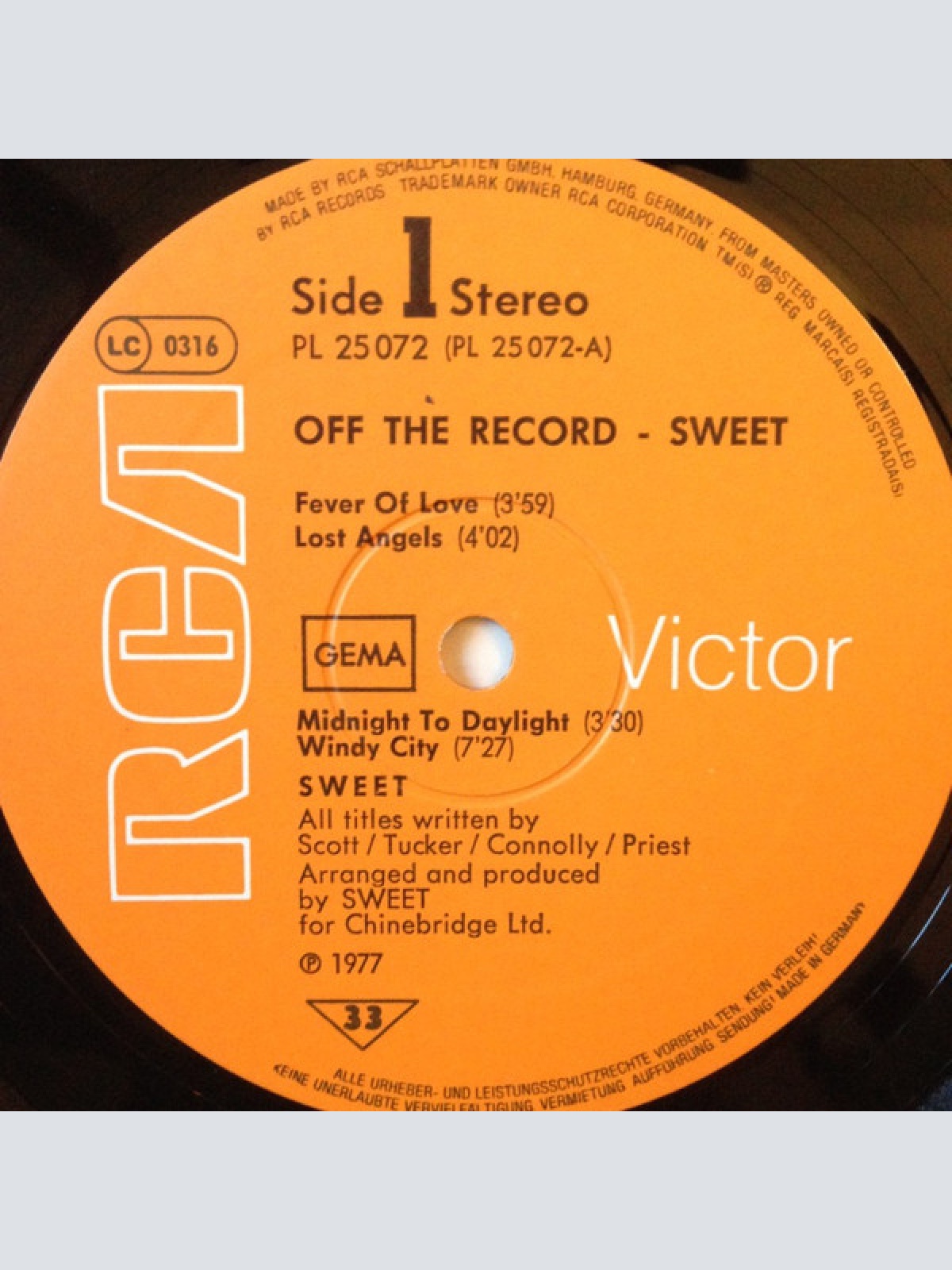 Vinyl / Sweet* - Off The Record