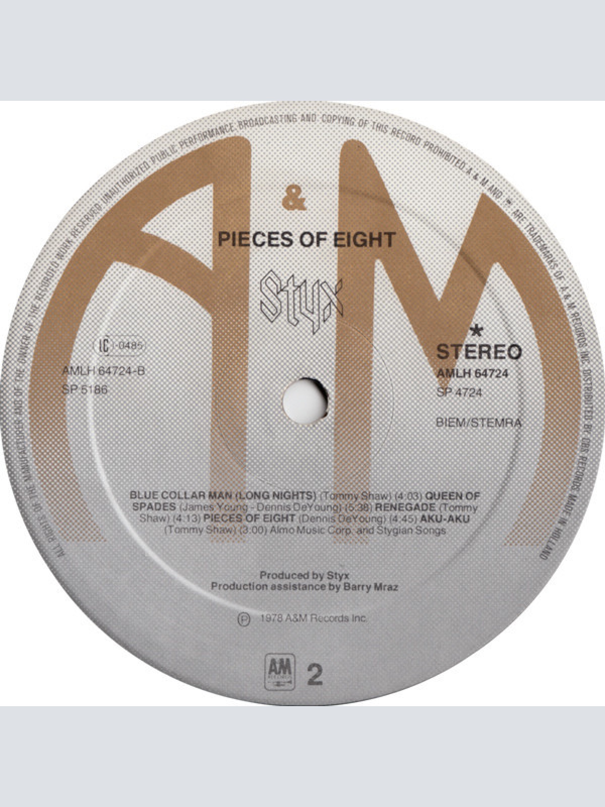 Vinyl / Styx - Pieces Of Eight