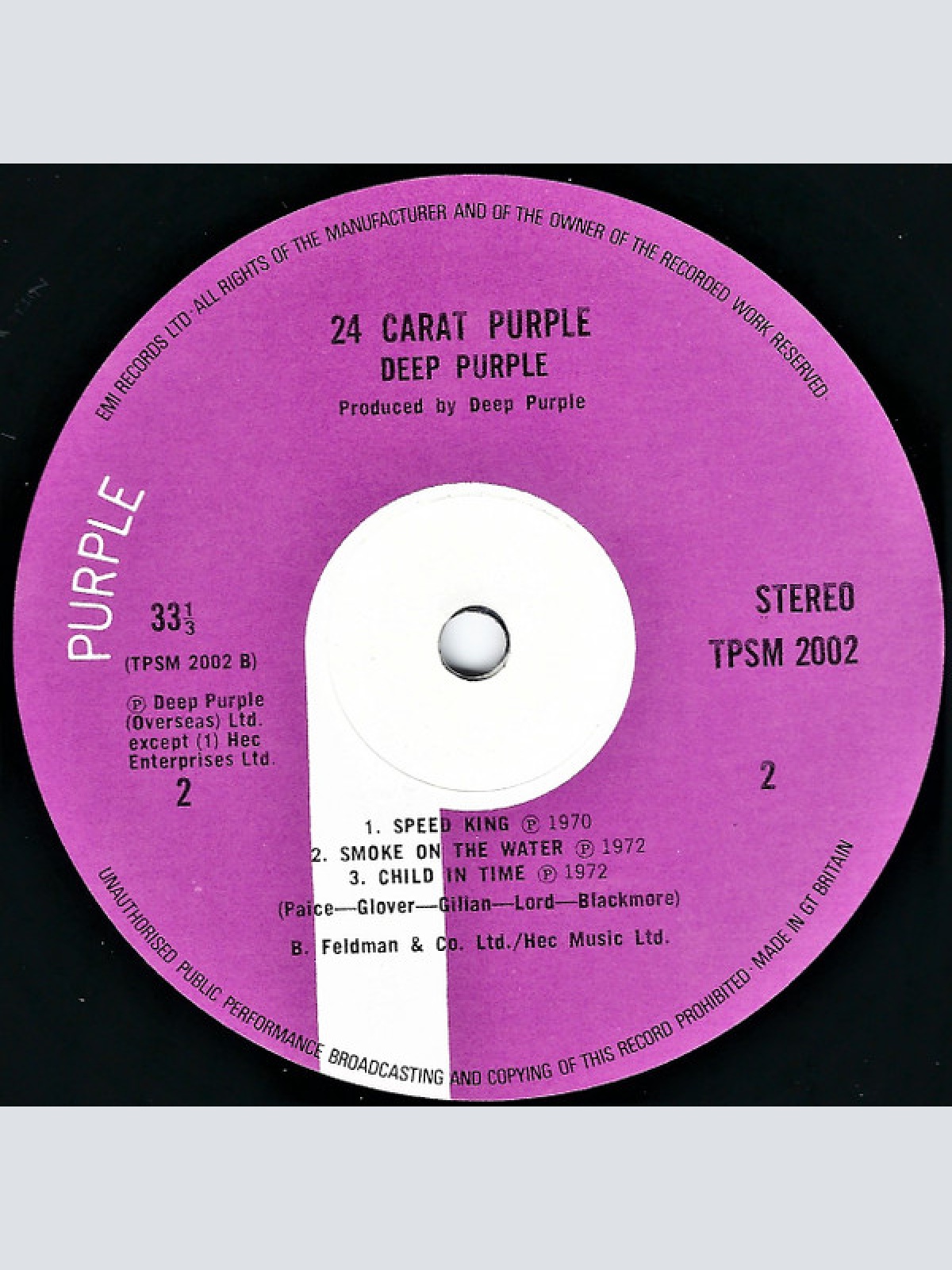 Vinyl / Deep Purple - 24 Carat Purple