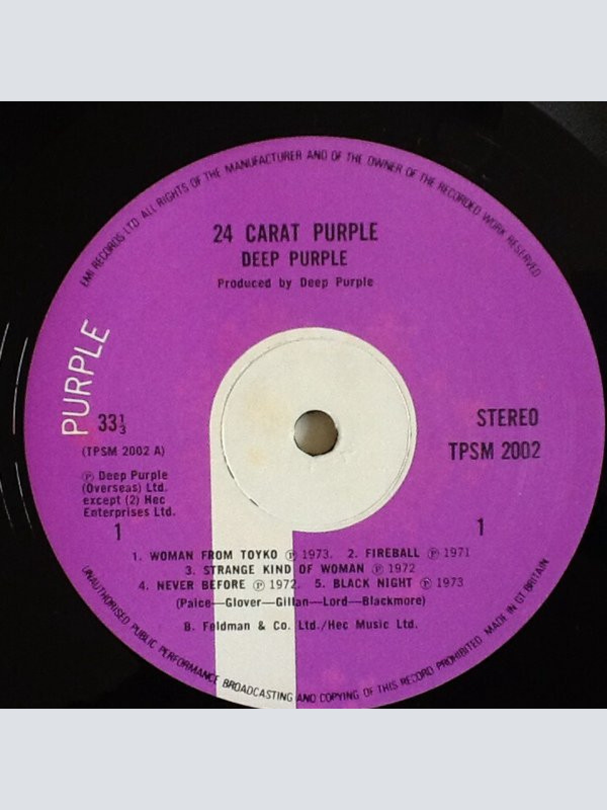 Vinyl / Deep Purple - 24 Carat Purple