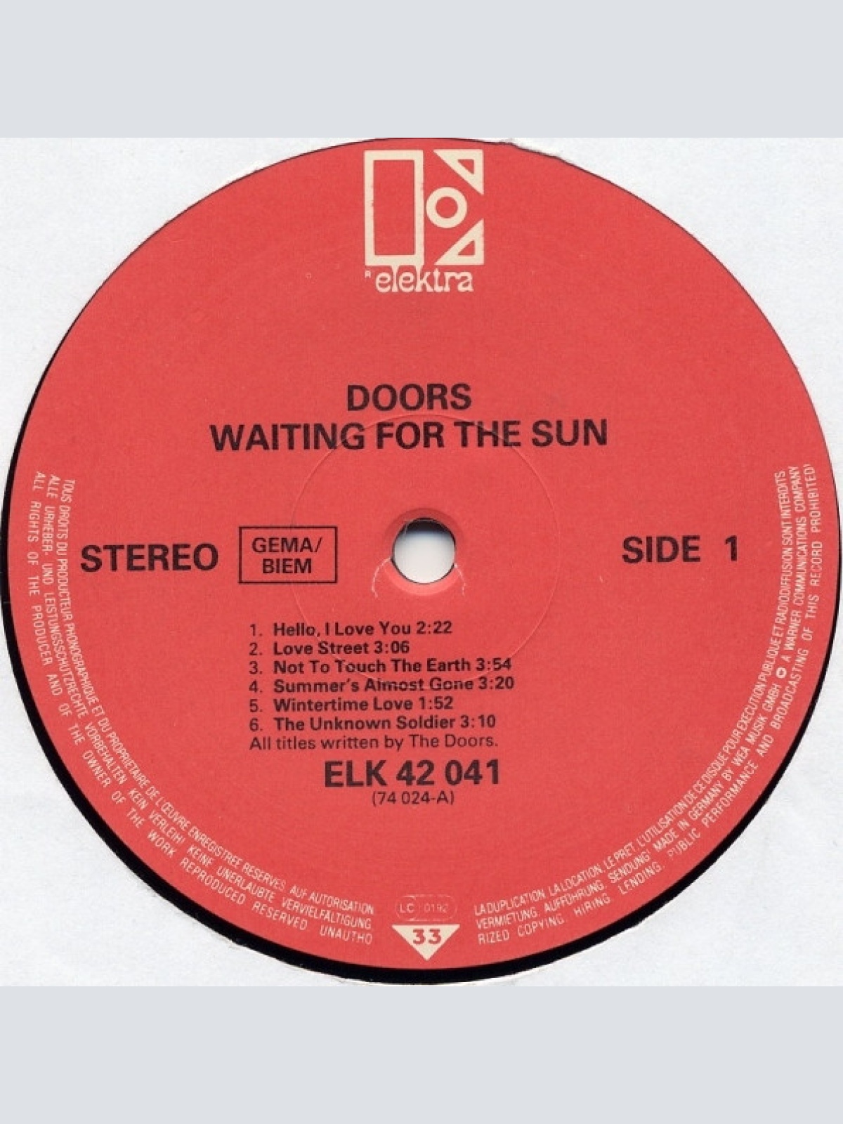Vinyl / The Doors - Waiting For The Sun