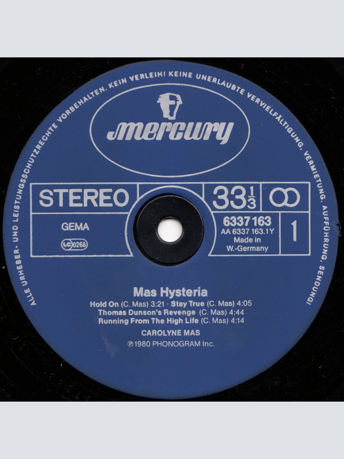 Vinyl / Carolyne Mas - Mas Hysteria