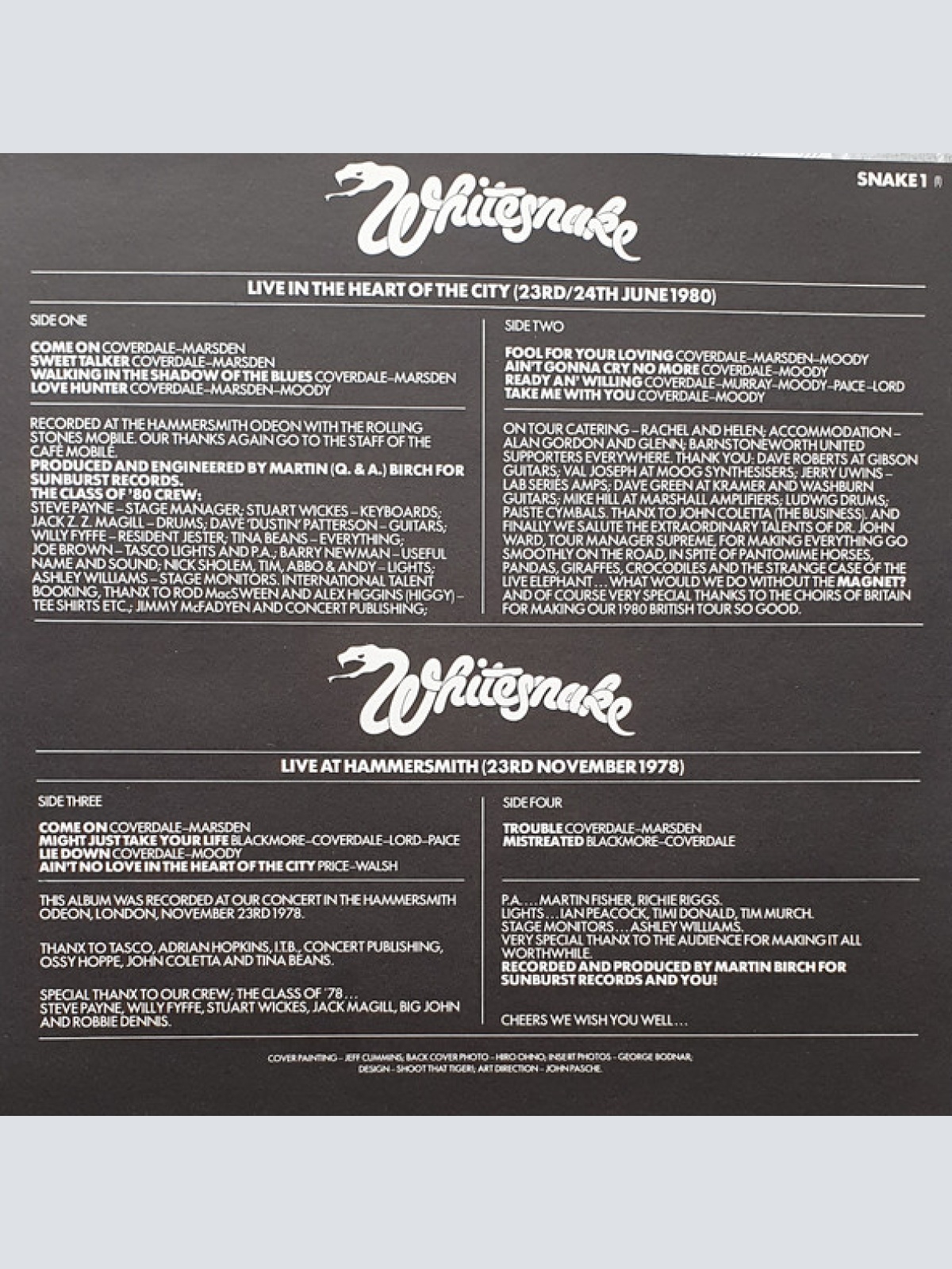 Vinyl / Whitesnake - Live... In The Heart Of The City