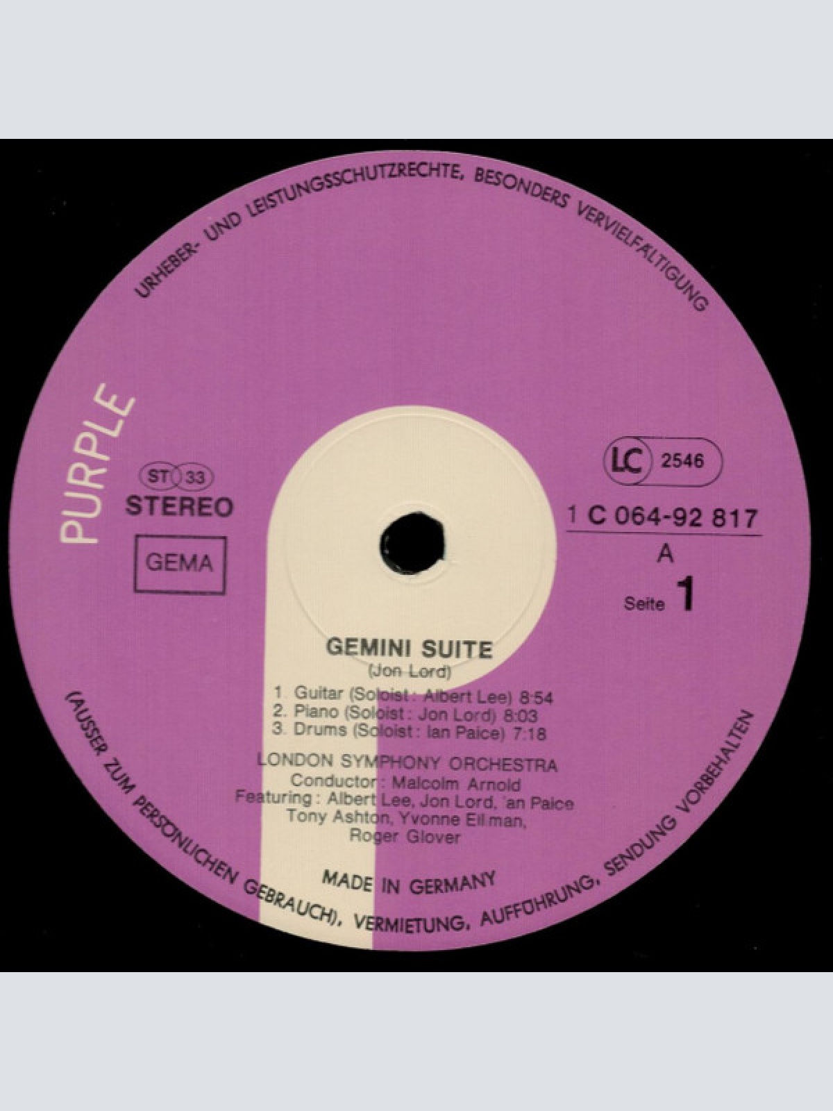 Vinyl / Jon Lord & London Symphony Orchestra - Gemini Suite