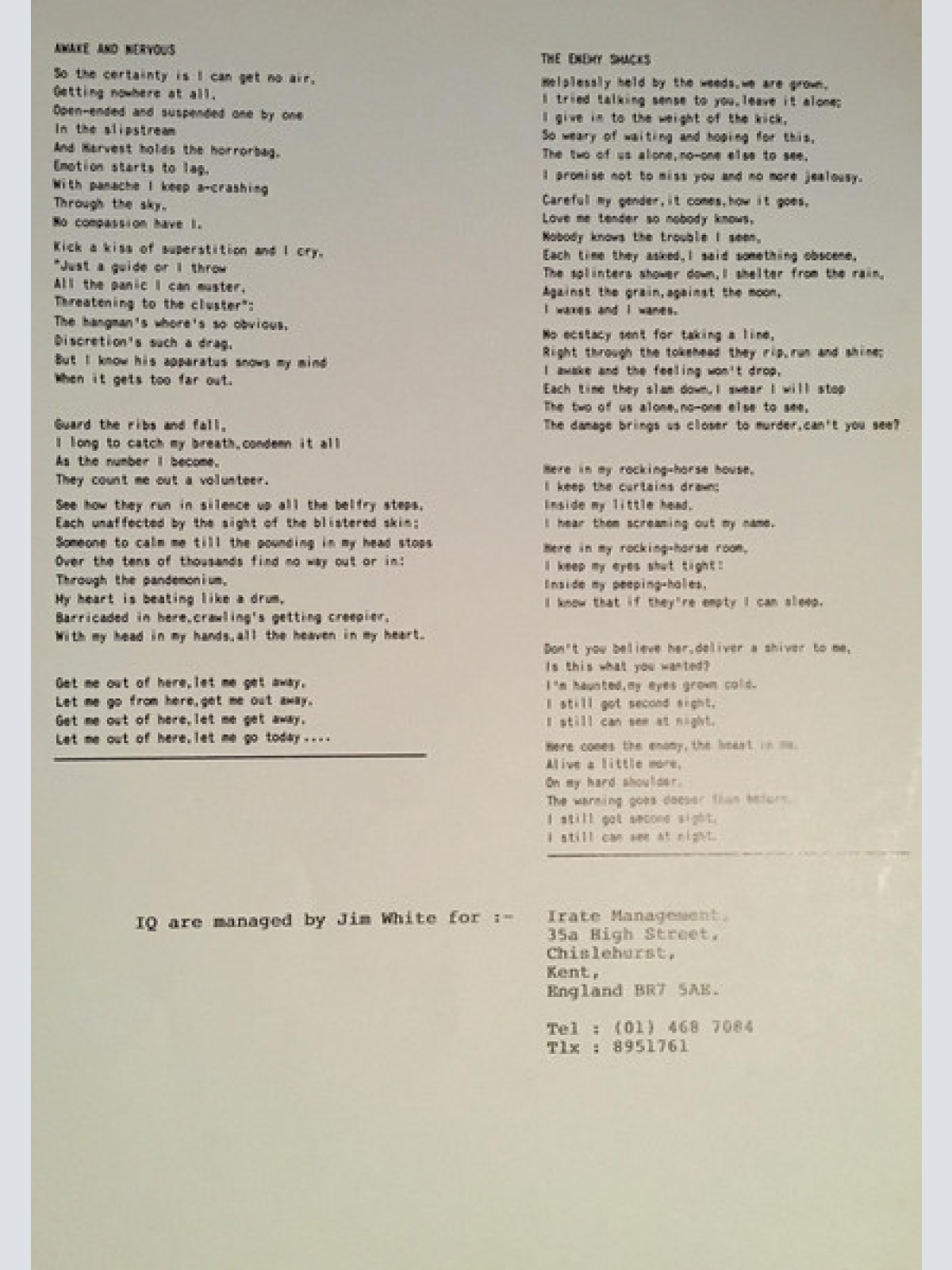 Vinyl / IQ (7) - Tales From The Lush Attic