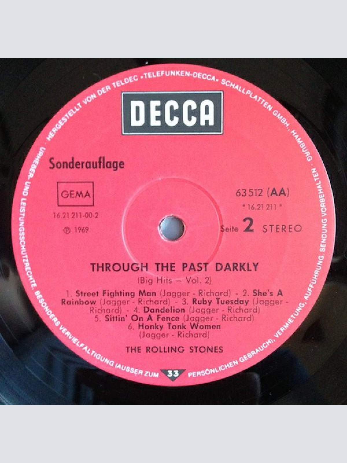 Vinyl / The Rolling Stones - Big Hits Volume 2