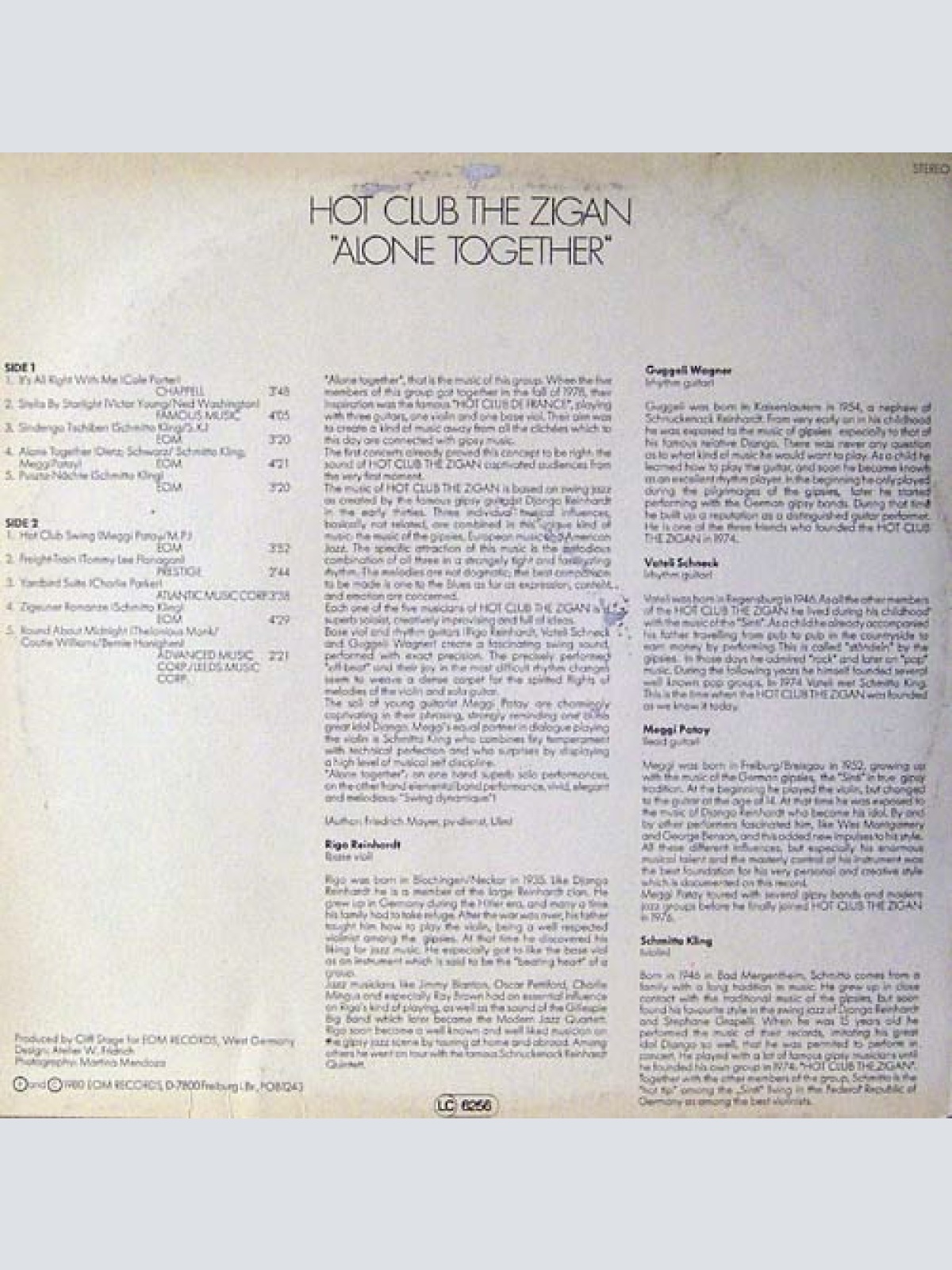 Vinyl / Hot Club The Zigan - Alone Together