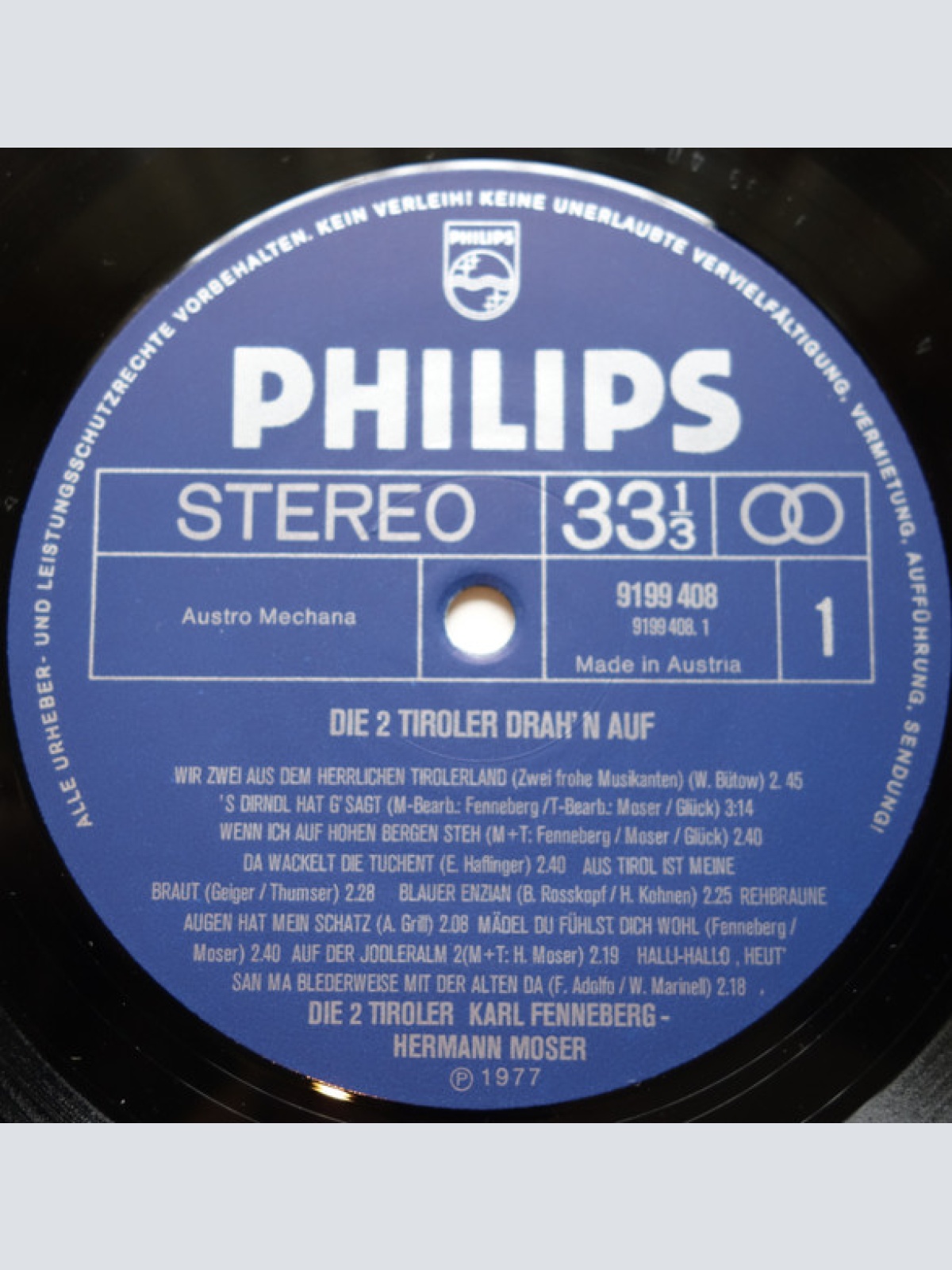 Vinyl / Dei 2 Tiroler Fenneberg & Moser* - Die 2 Tiroler Drahn Auf