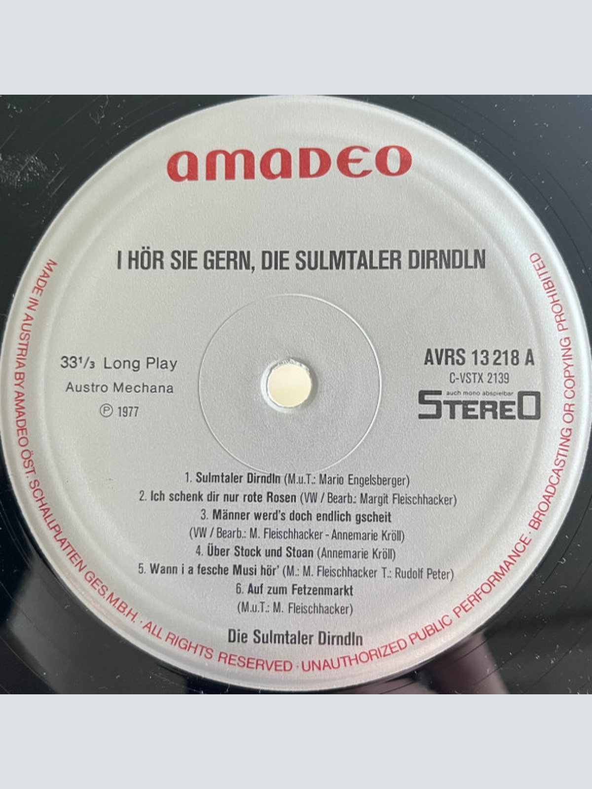 Vinyl / Sulmtaler Dirndln - I Hör Sie Gern, Die Sulmtaler Dirndln