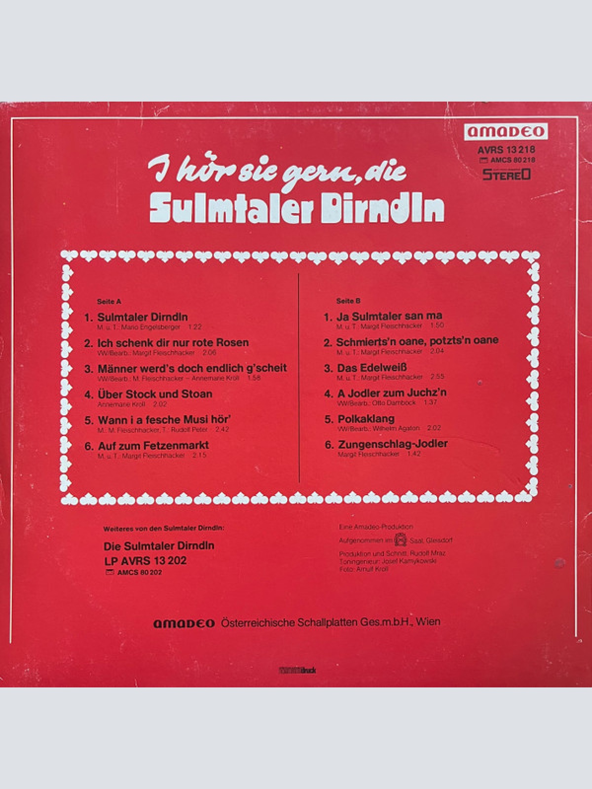 Vinyl / Sulmtaler Dirndln - I Hör Sie Gern, Die Sulmtaler Dirndln