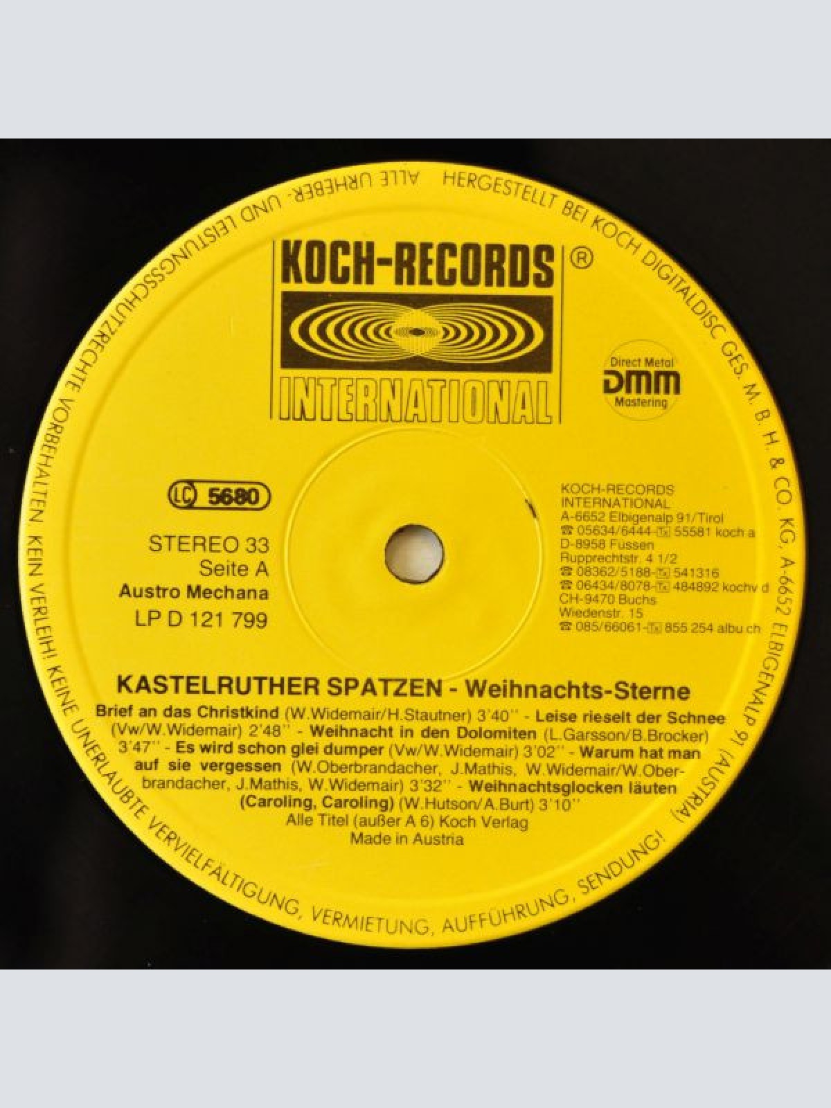 Vinyl / Kastelruther Spatzen Aus Südtirol* - Weihnachts-Sterne