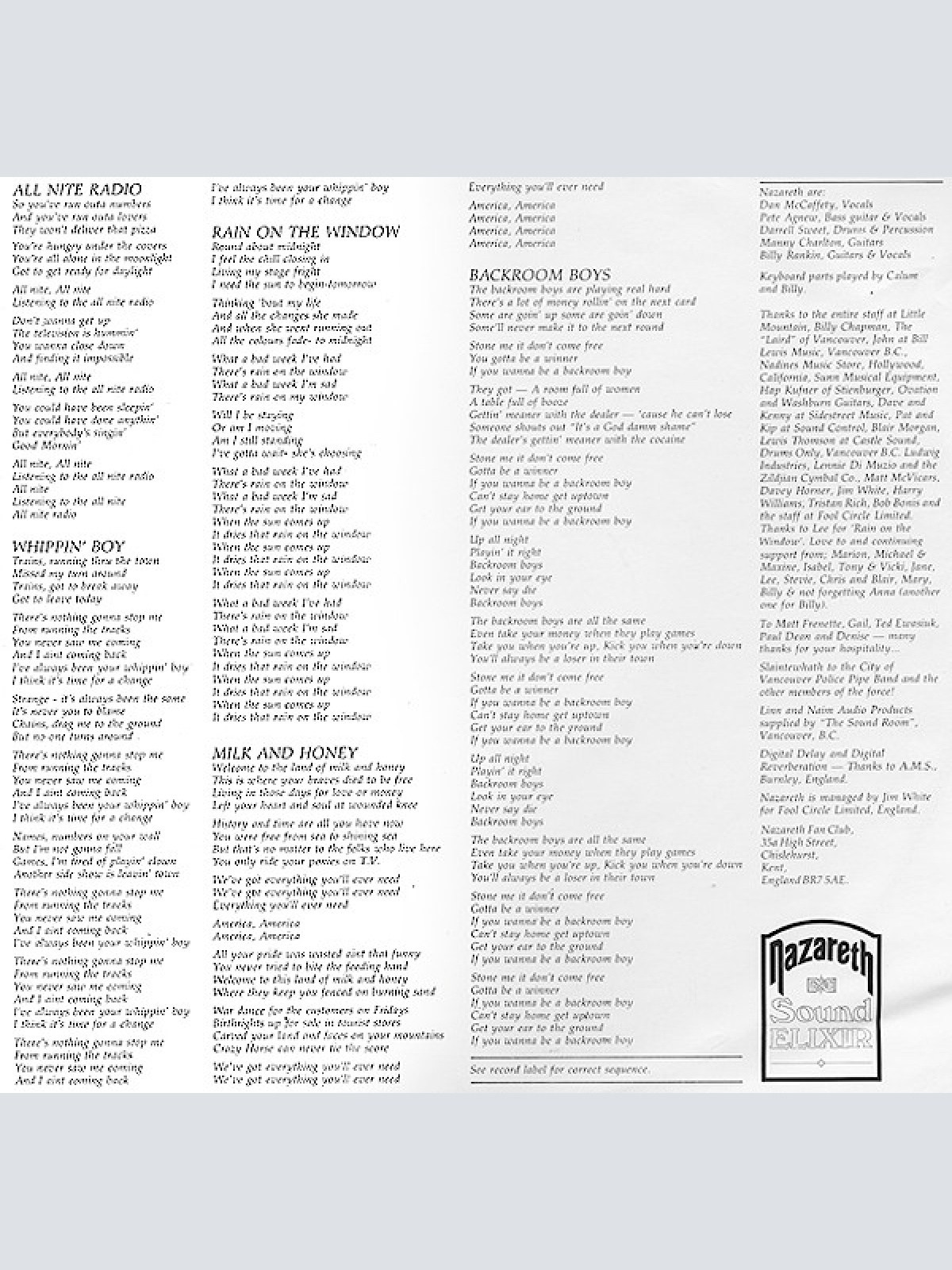 Vinyl / Nazareth (2) - Sound Elixir