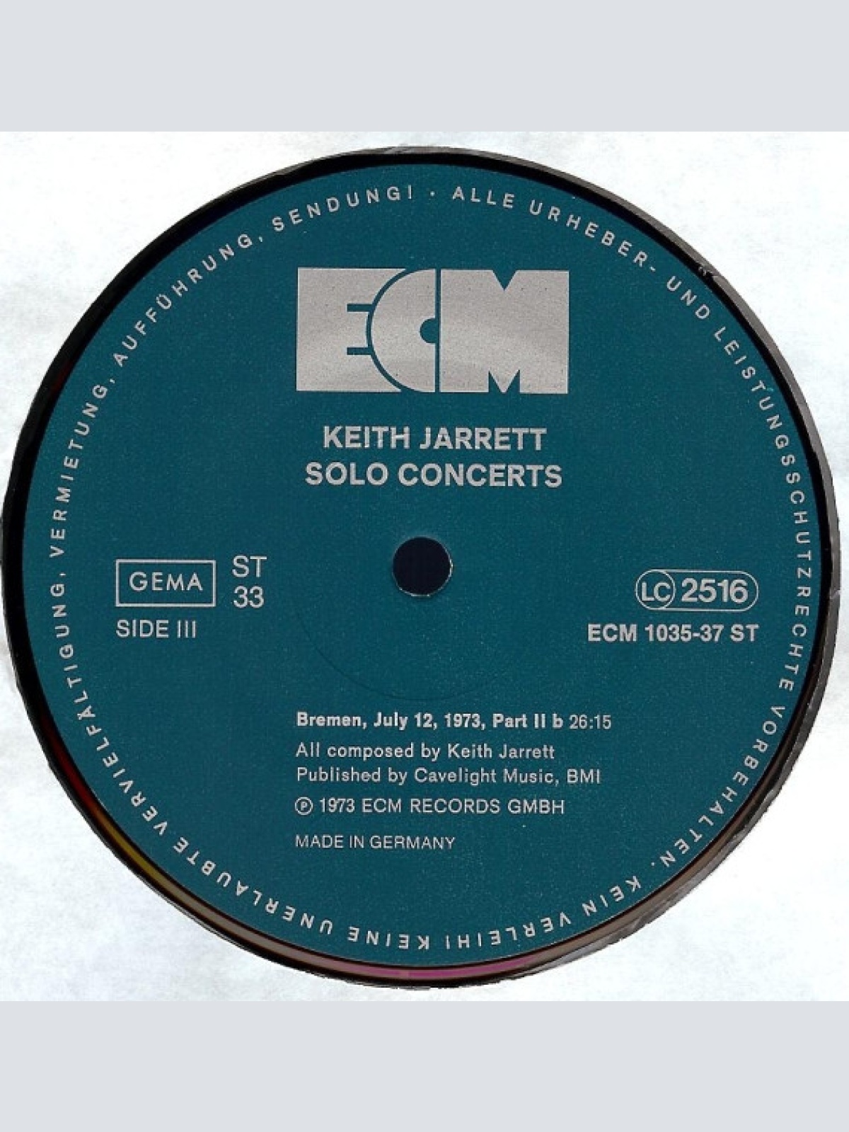 Vinyl / Keith Jarrett - Solo Concerts: Bremen / Lausanne