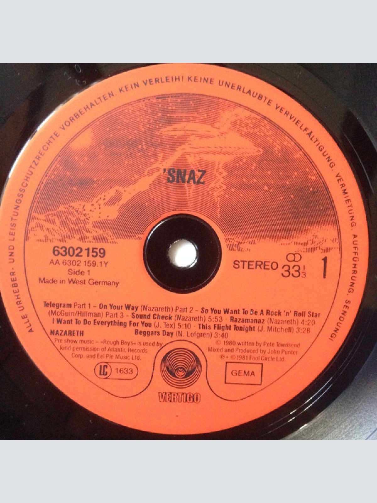 Vinyl / Nazareth (2) - 'Snaz