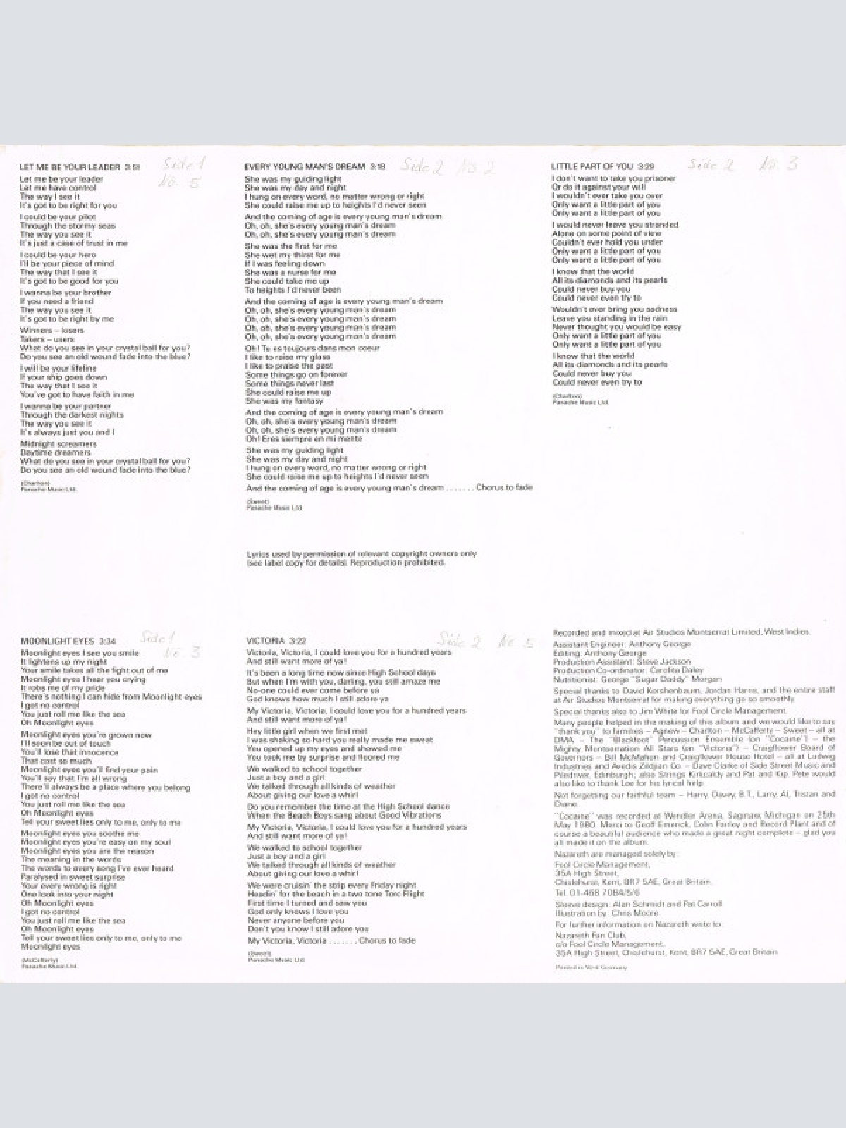 Vinyl / Nazareth (2) - The Fool Circle