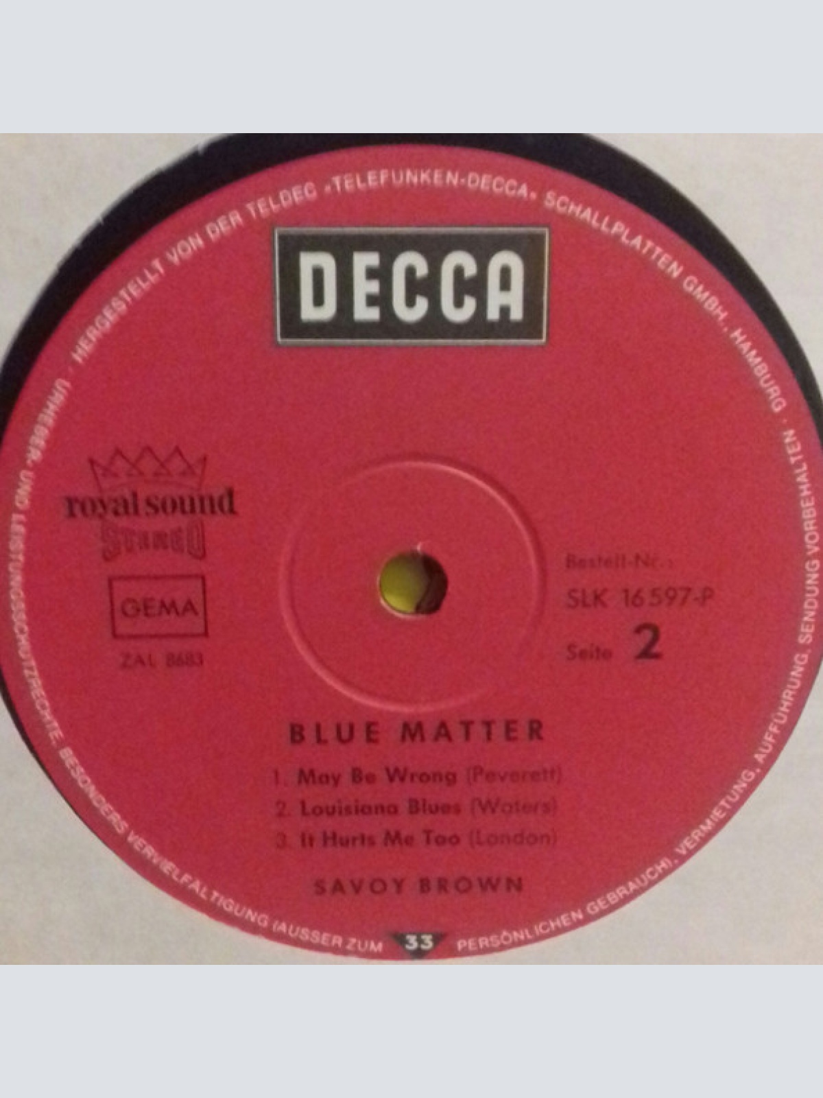 Vinyl / Savoy Brown - Blue Matter