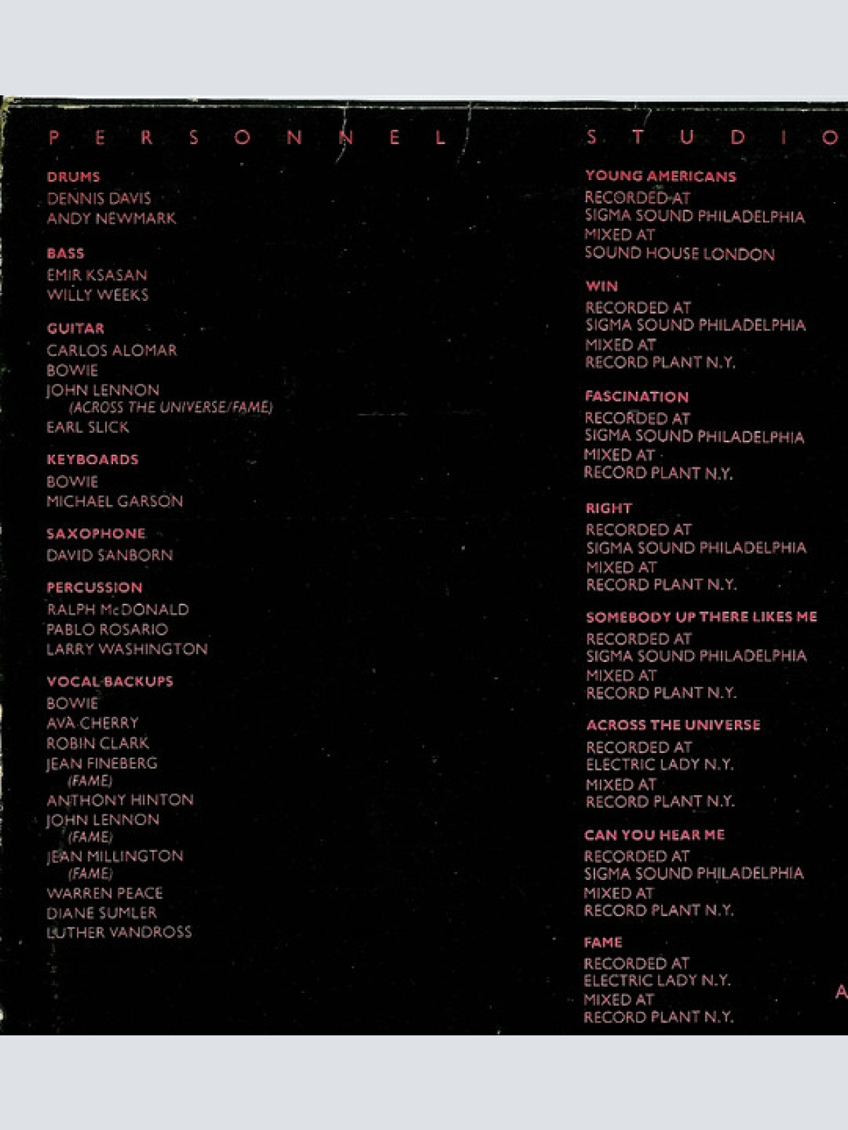 Vinyl / David Bowie - Young Americans