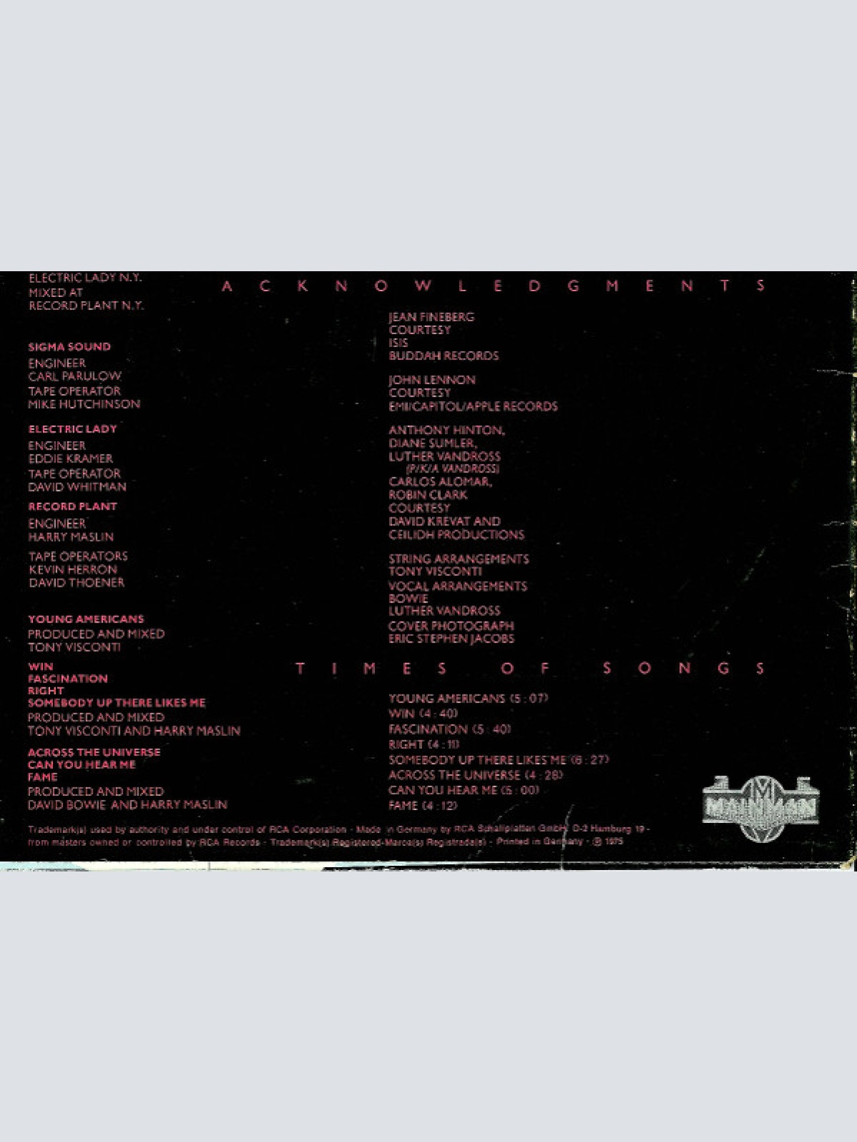 Vinyl / David Bowie - Young Americans