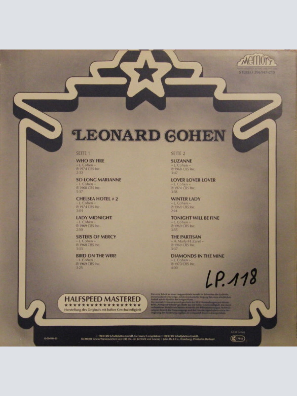 Vinyl / Leonard Cohen - Starsound Collection