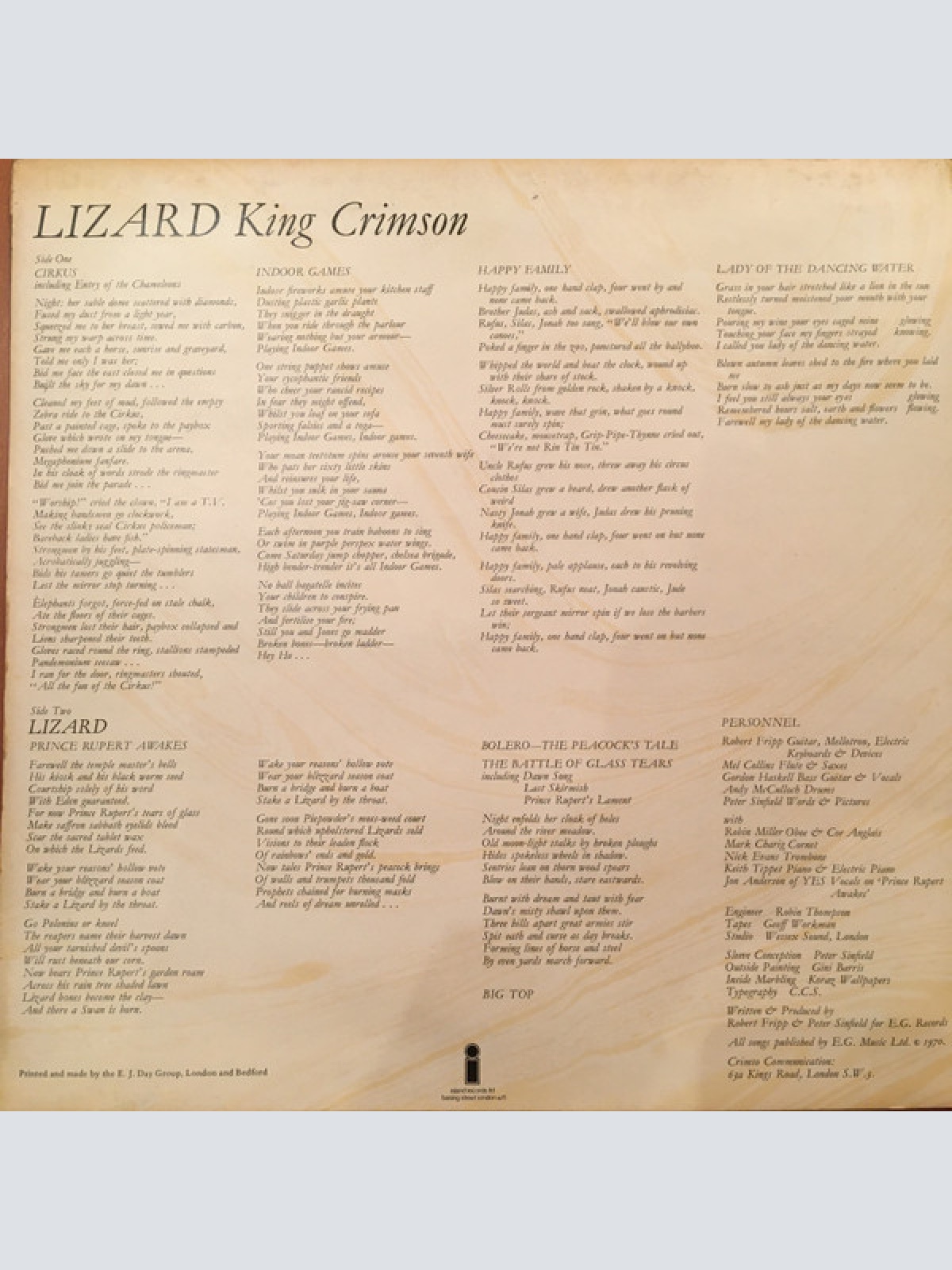 Vinyl / King Crimson - Lizard