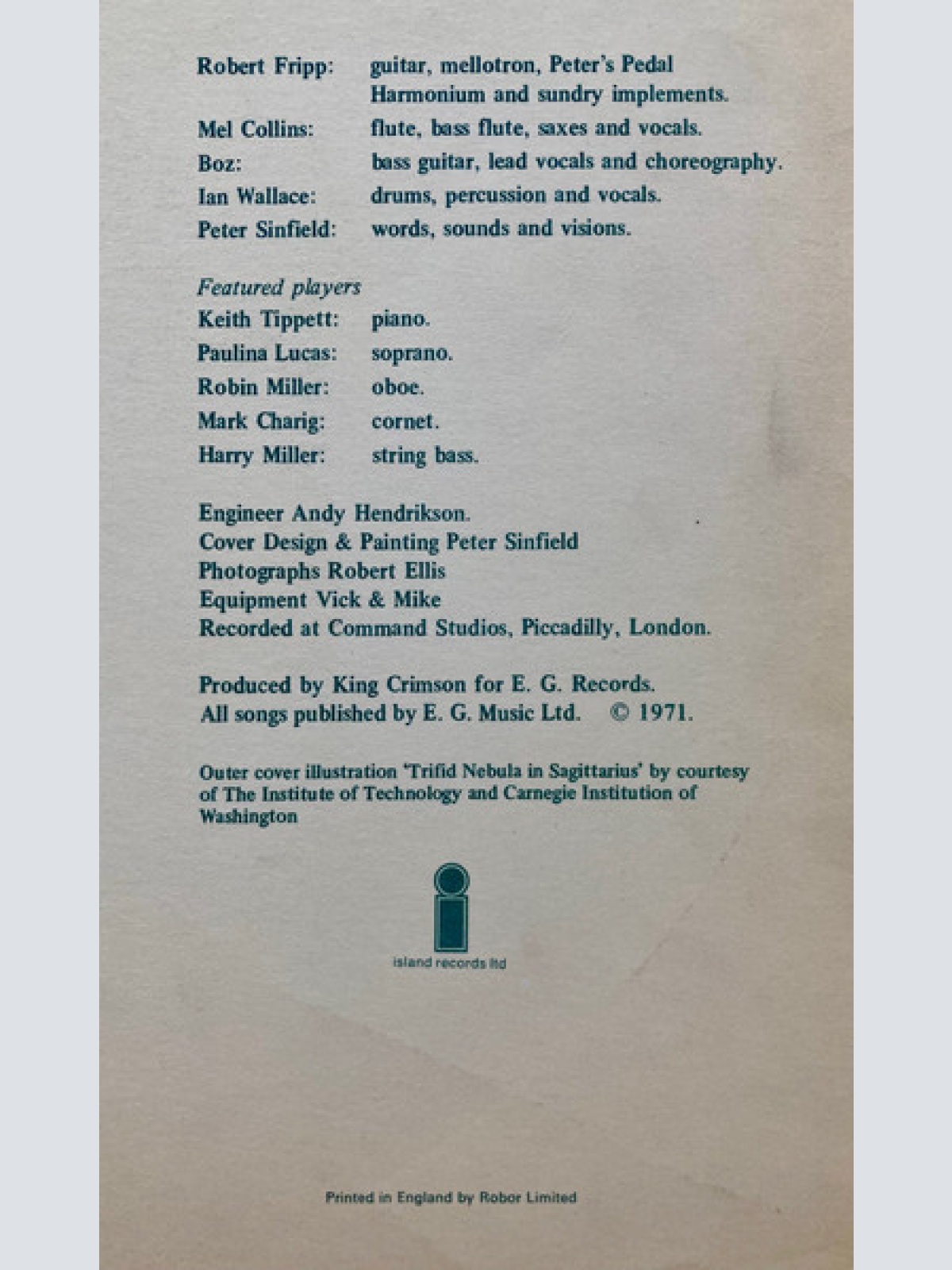 Vinyl / King Crimson - Islands