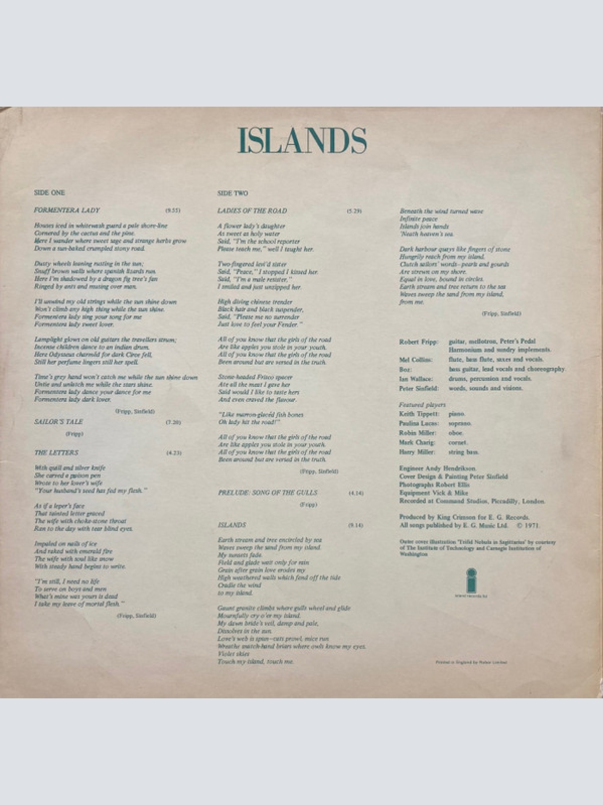 Vinyl / King Crimson - Islands