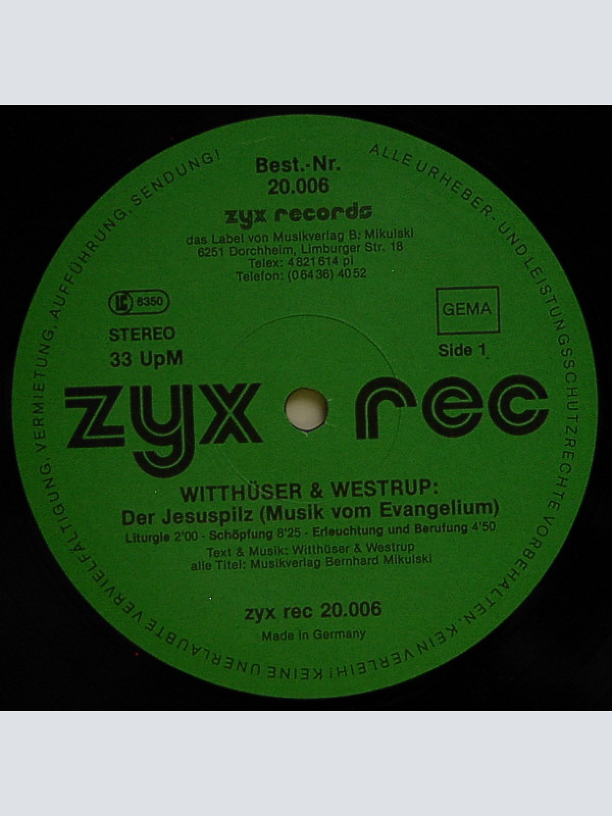 Vinyl / Witthüser & Westrupp - Trips Und Träume - Der Jesuspilz - Bauer Plath